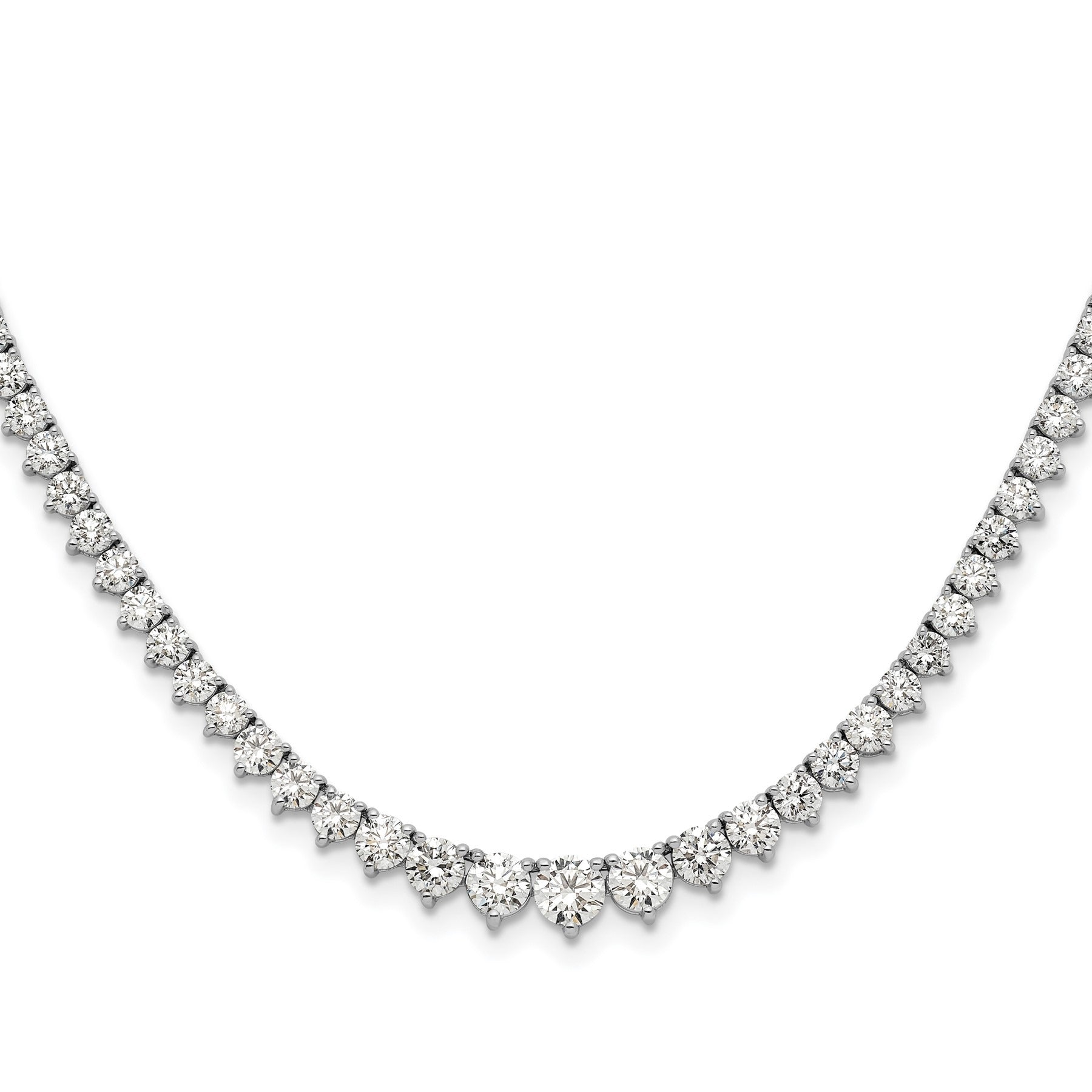 14k White Gold Lab Grown Diamond Tennis Necklace 6 1/2 ctw Fine Diamond