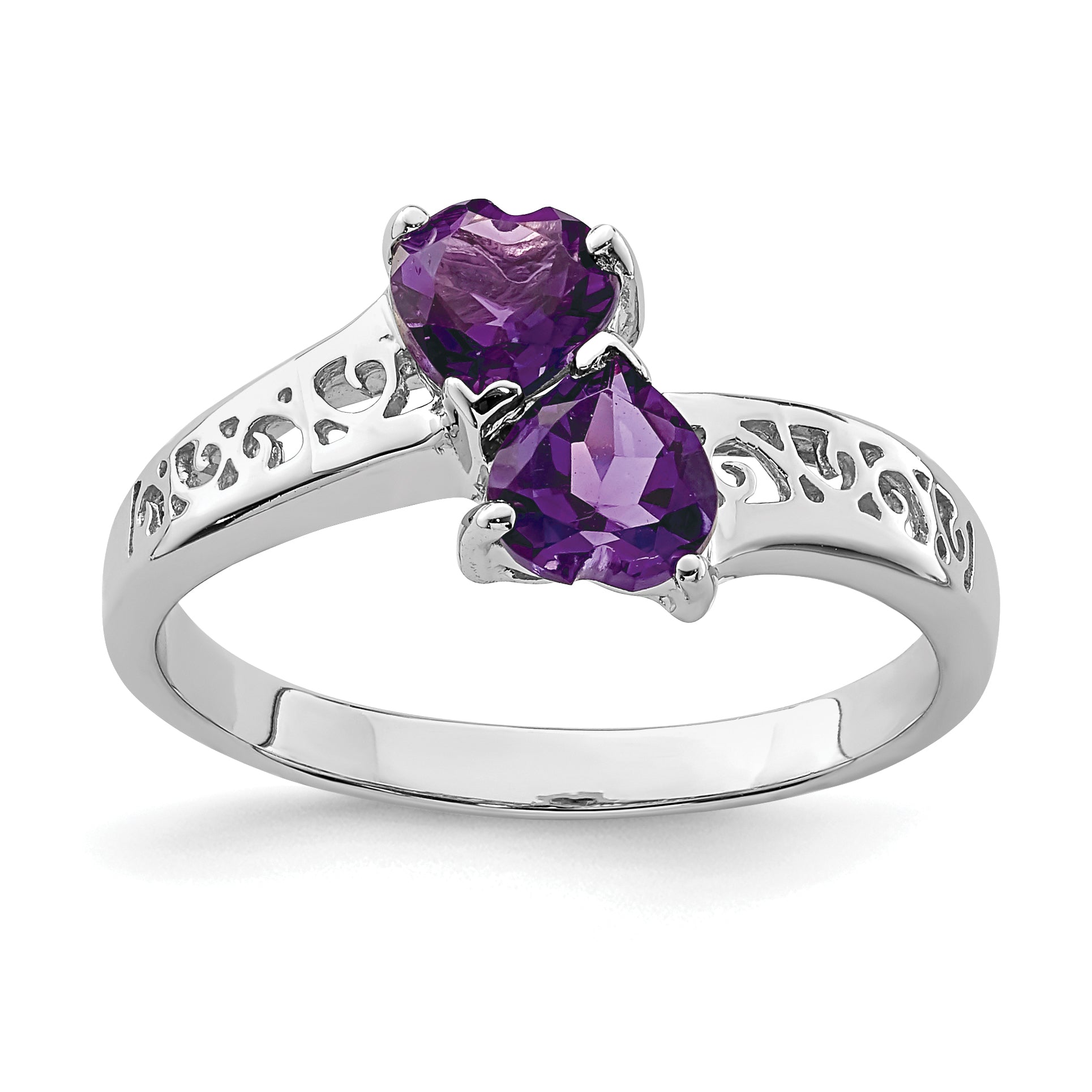 Gemstone Heart Ring Sterling Silver