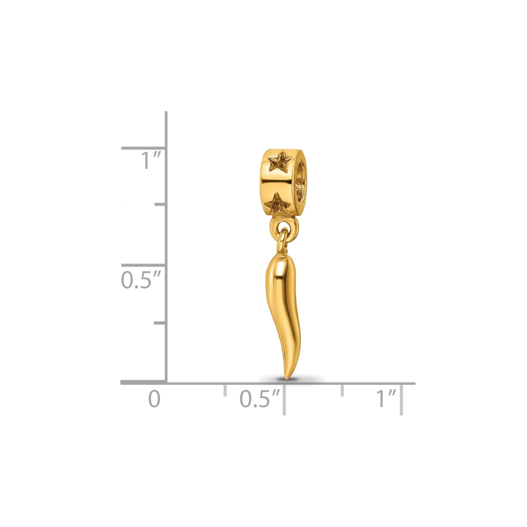 Silver Gold-plated Italian Horn Dangle Pendant