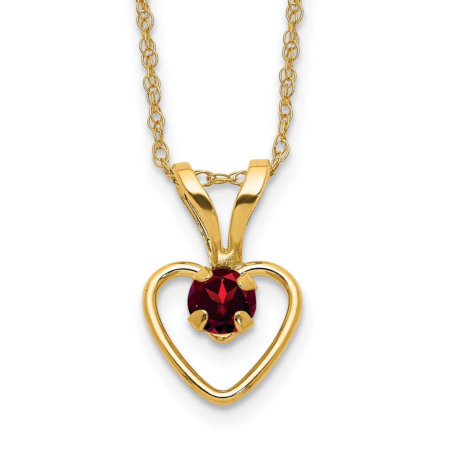 10k Yellow Gold Heart in Heart Necklace
