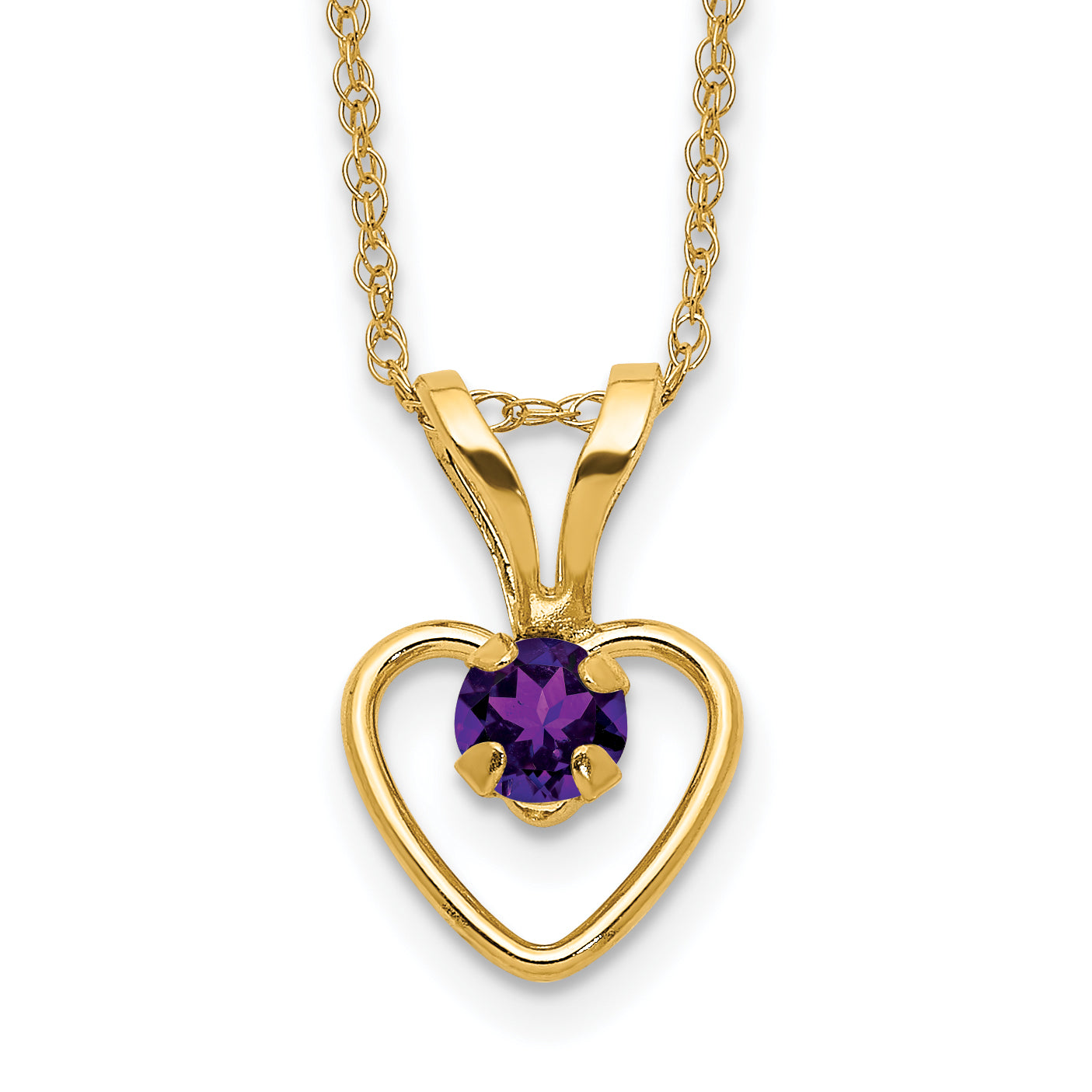10k Yellow Gold Heart in Heart Necklace