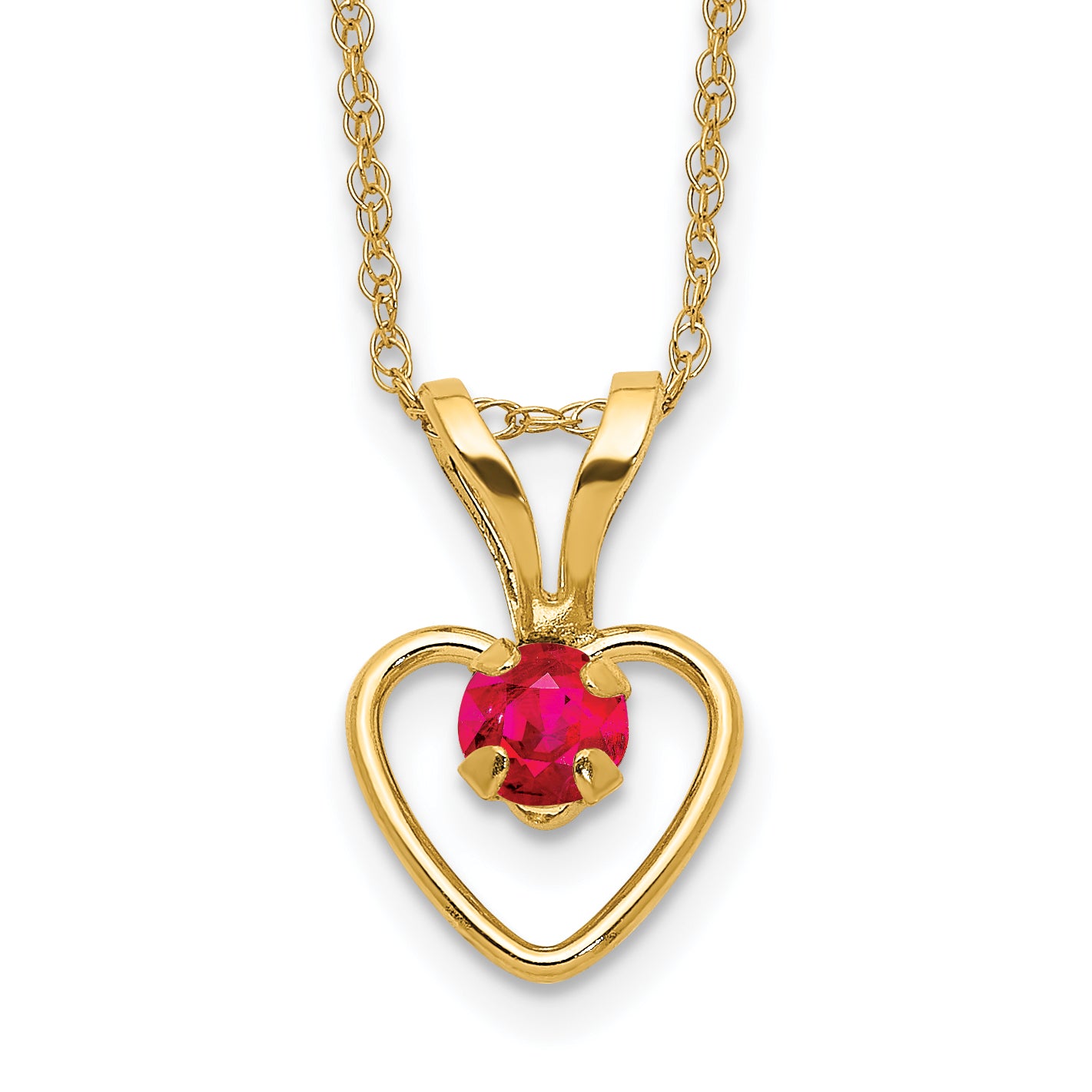 10k Yellow Gold Heart in Heart Necklace