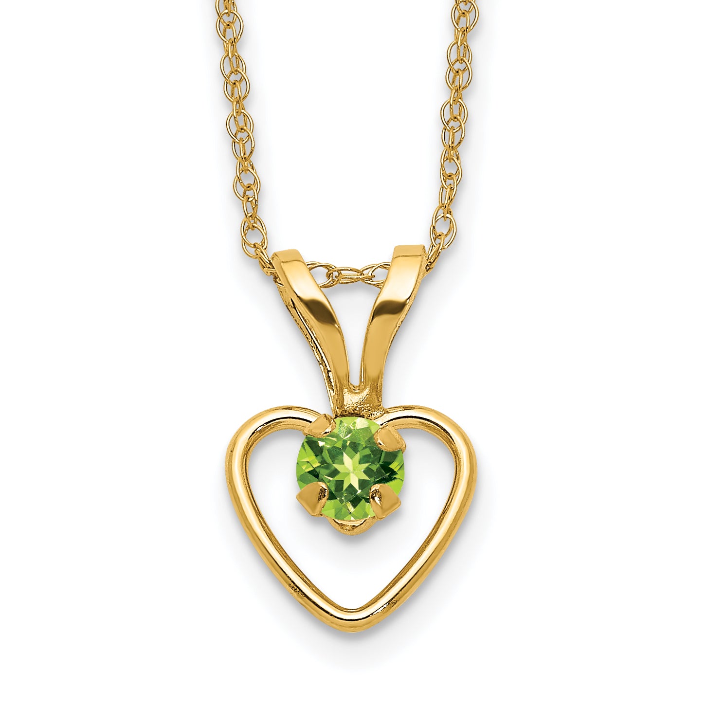 10k Yellow Gold Heart in Heart Necklace