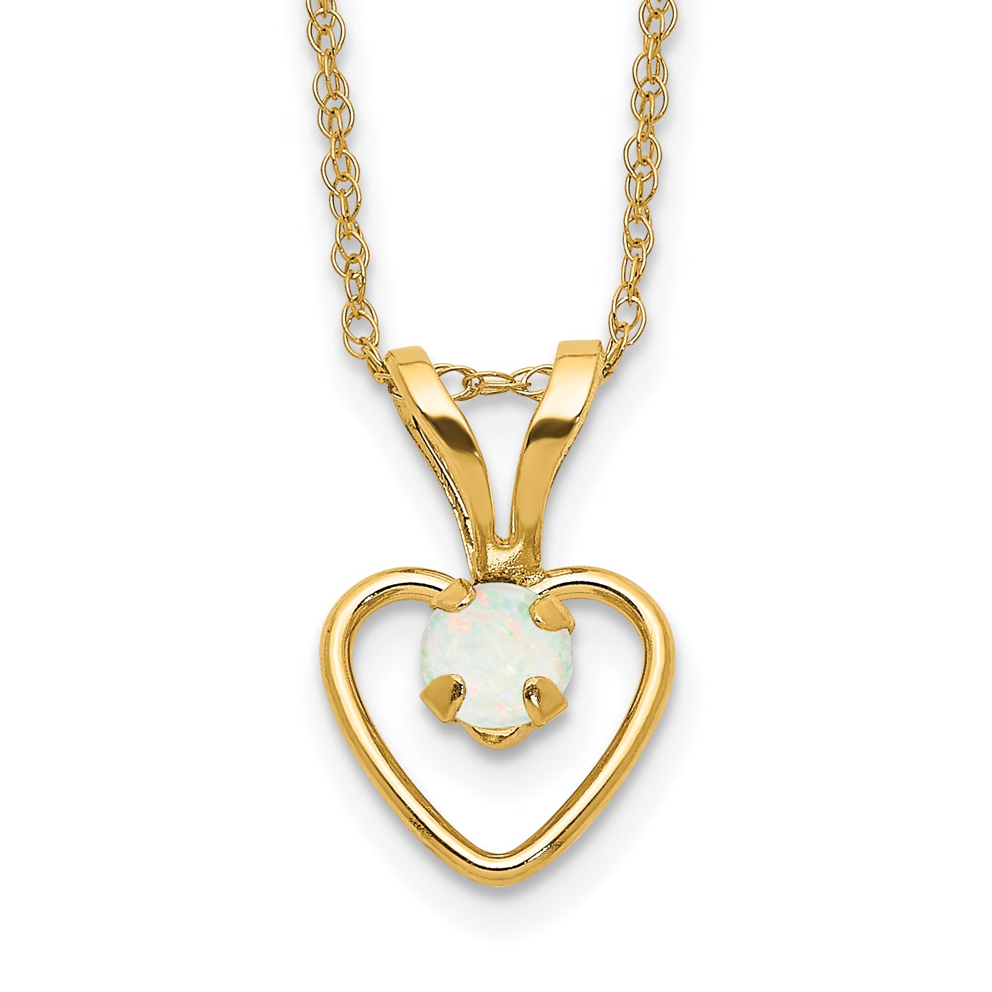10k Yellow Gold Heart in Heart Necklace