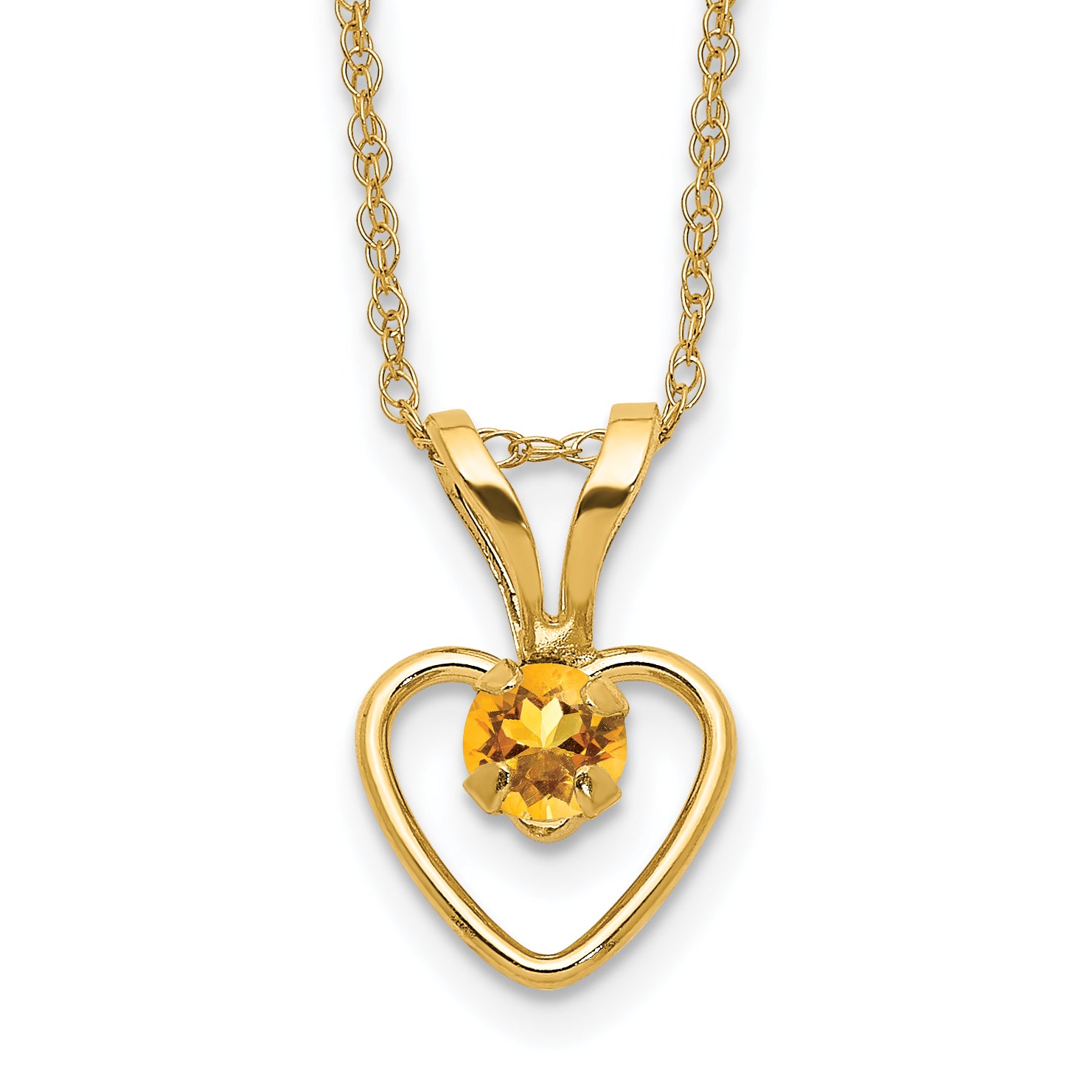 10k Yellow Gold Heart in Heart Necklace