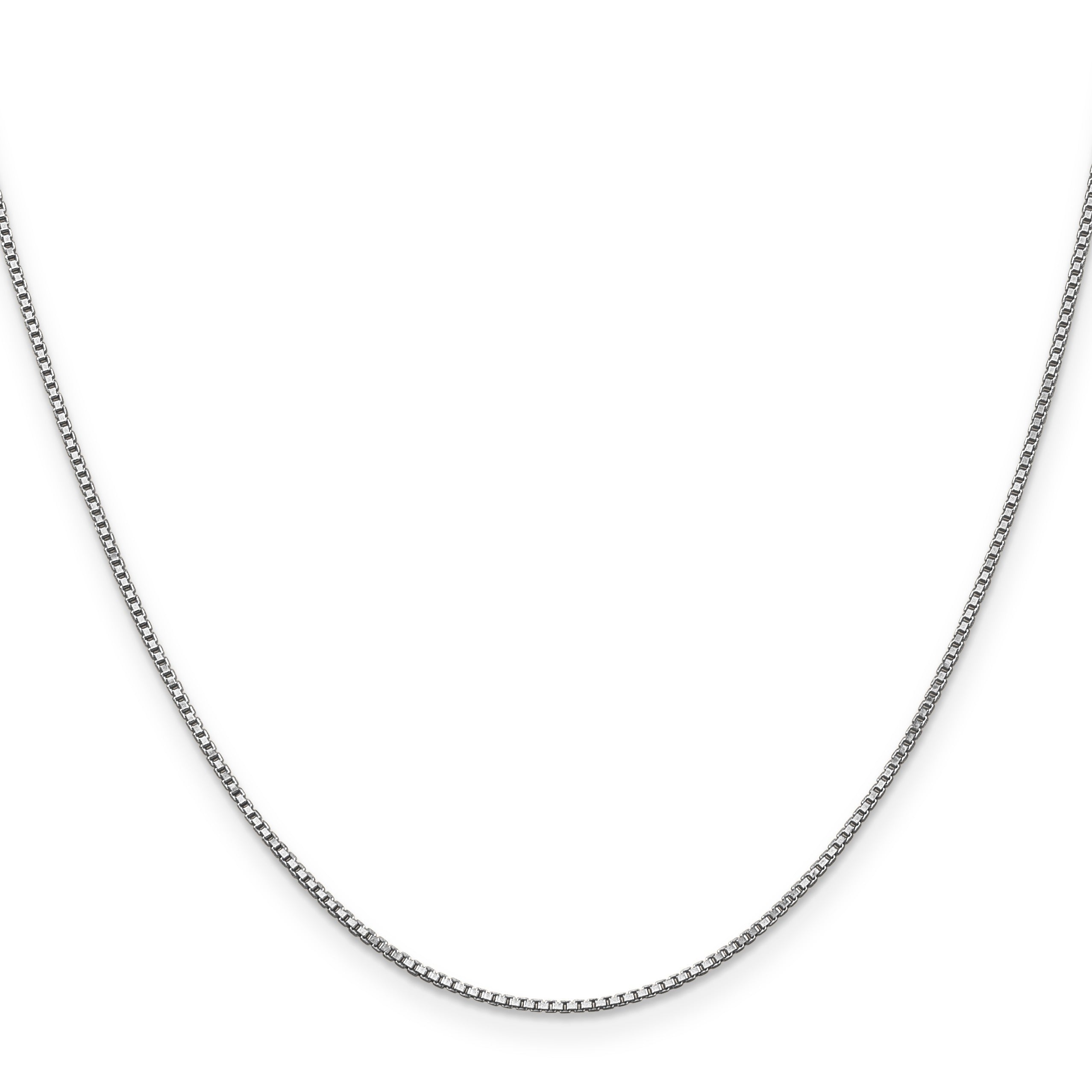 10k White Gold 1 mm Box Chain 16 inch