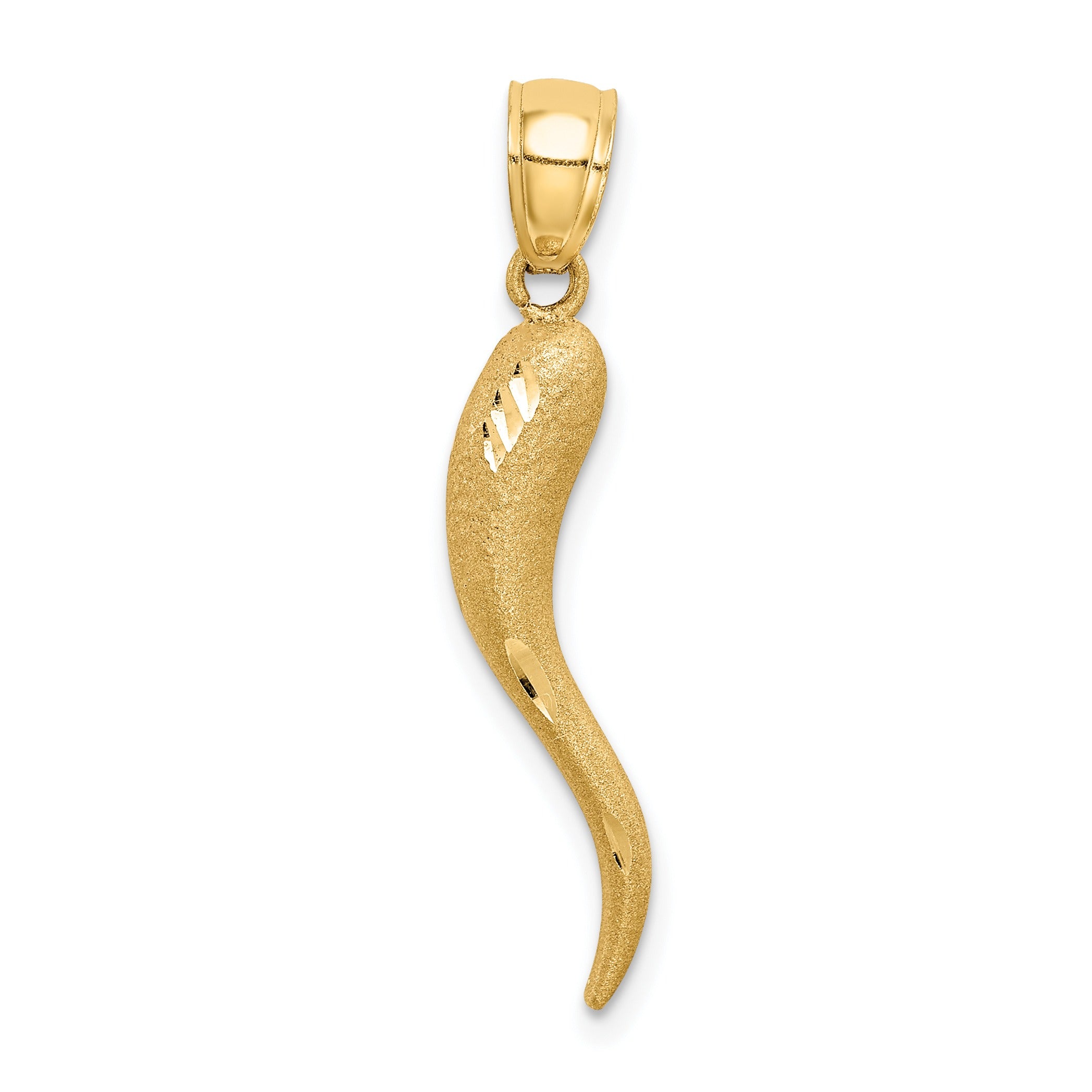 14k Gold Italian Horn Pendant