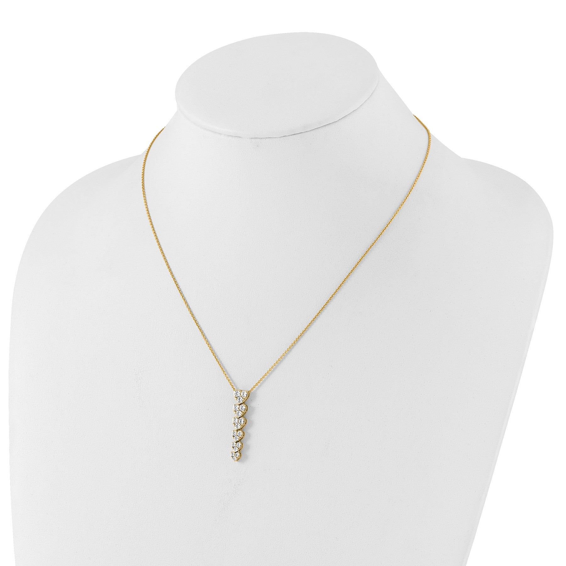 Lab Grown Diamond Hearts Drop Necklace 14K Gold