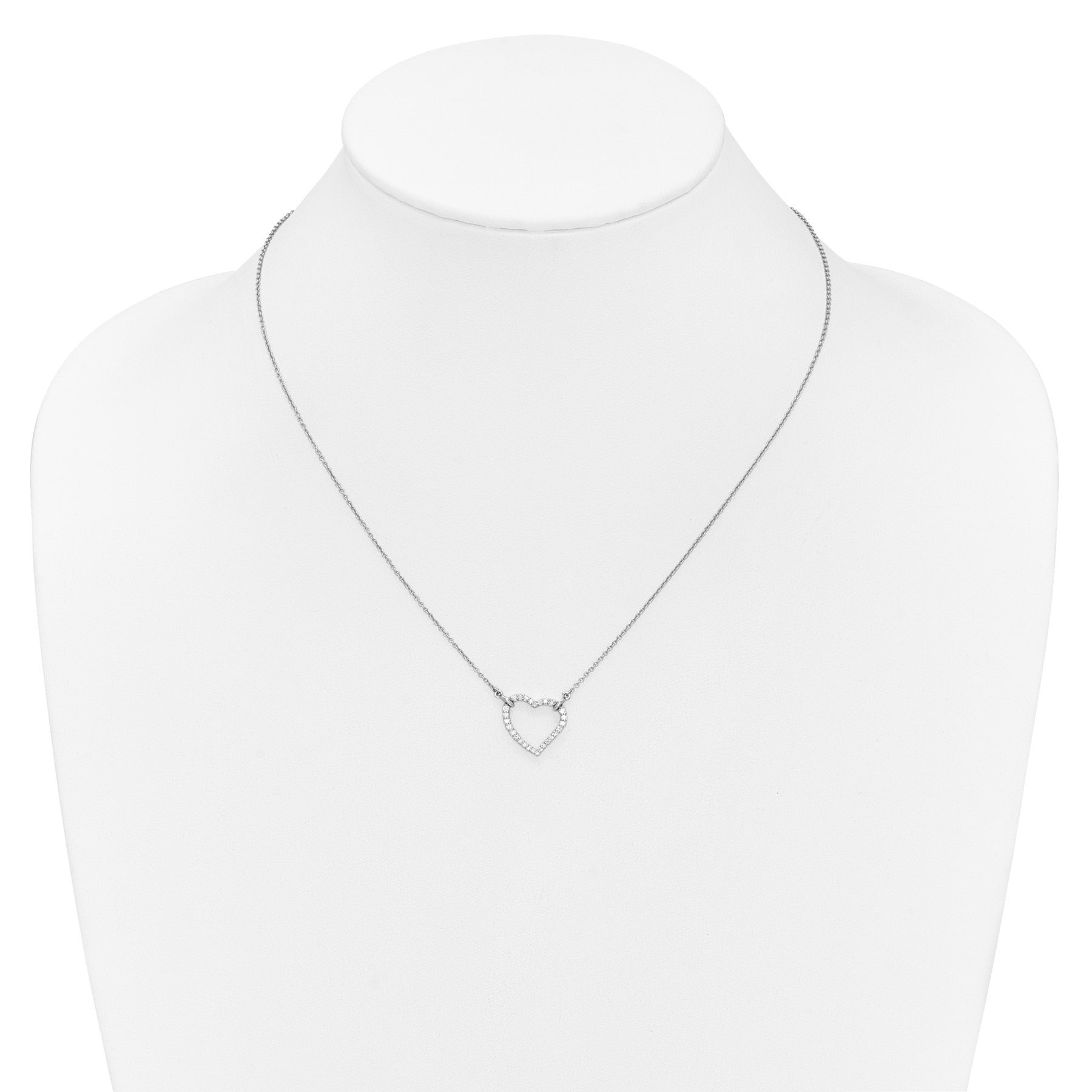 Lab Grown Diamond Open Heart Necklace 1/5 ctw