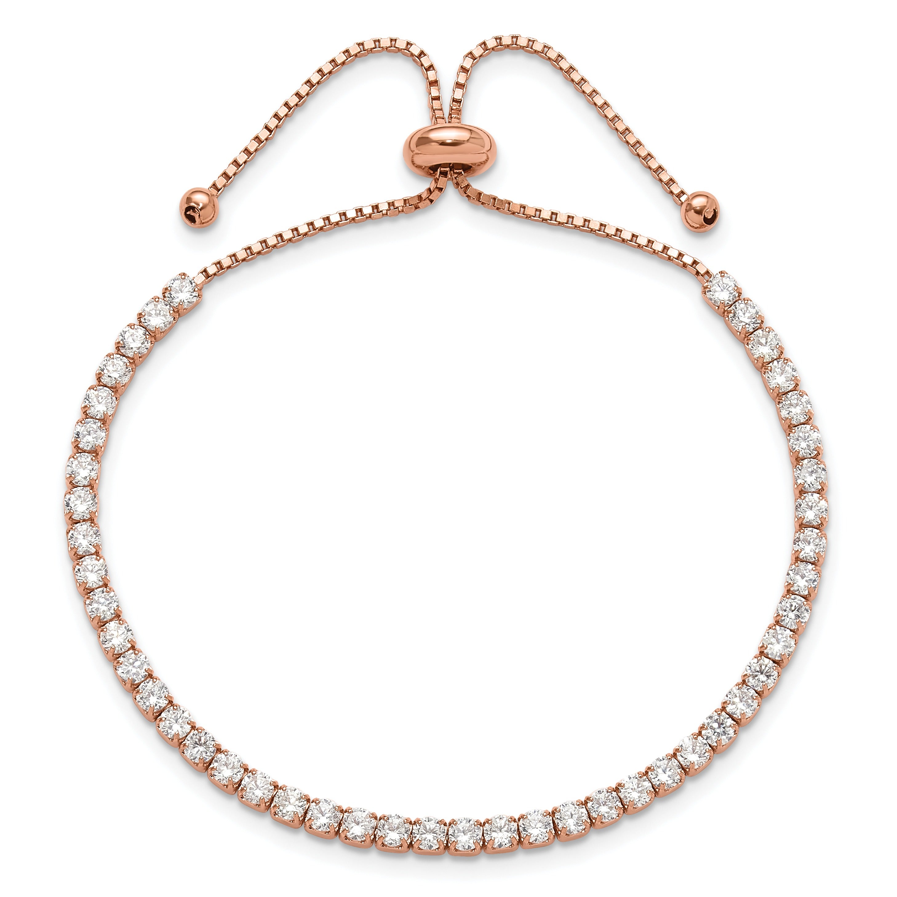 Round CZ Silver Adjustable Tennis Bolo Bracelet and Stud Earring Set