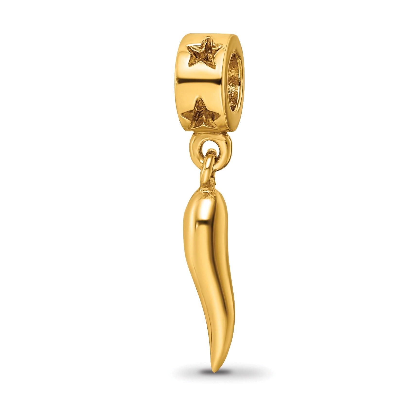 Silver Gold-plated Italian Horn Dangle Pendant