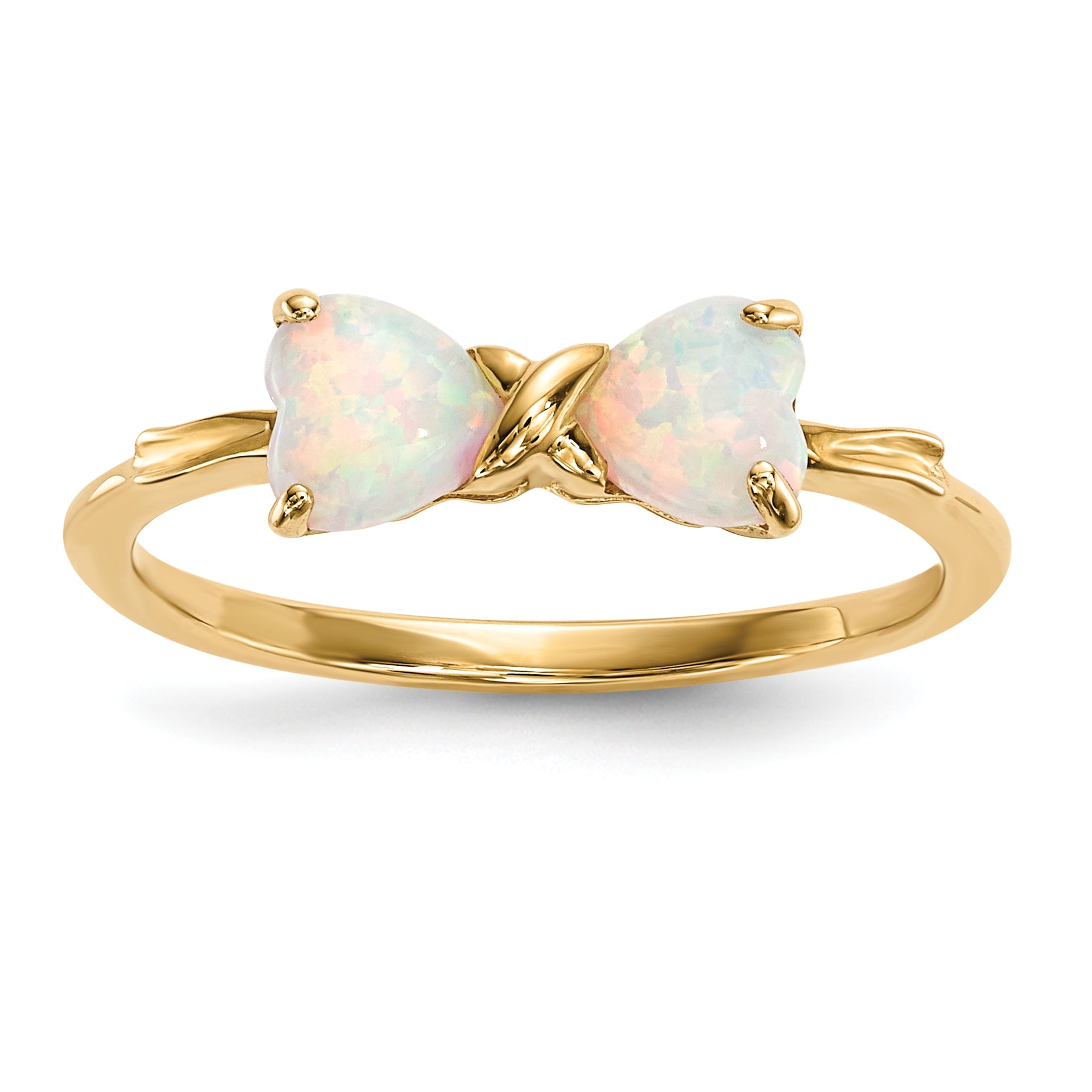 14k Yellow Gold Polished  Bow Ring