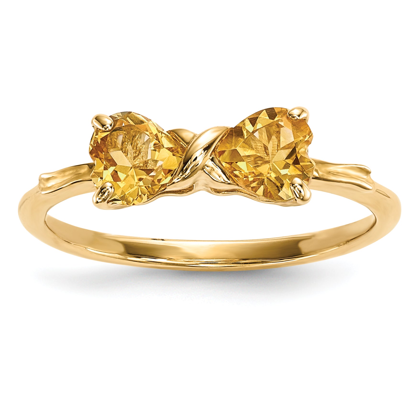14k Yellow Gold Polished  Bow Ring