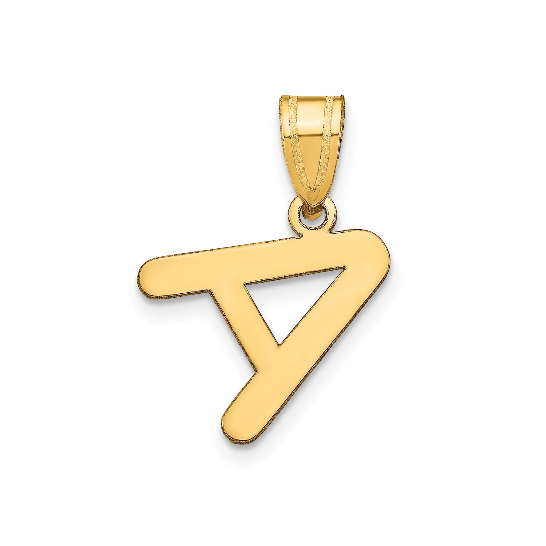 14K Gold Bubble Letter Initial Pendant