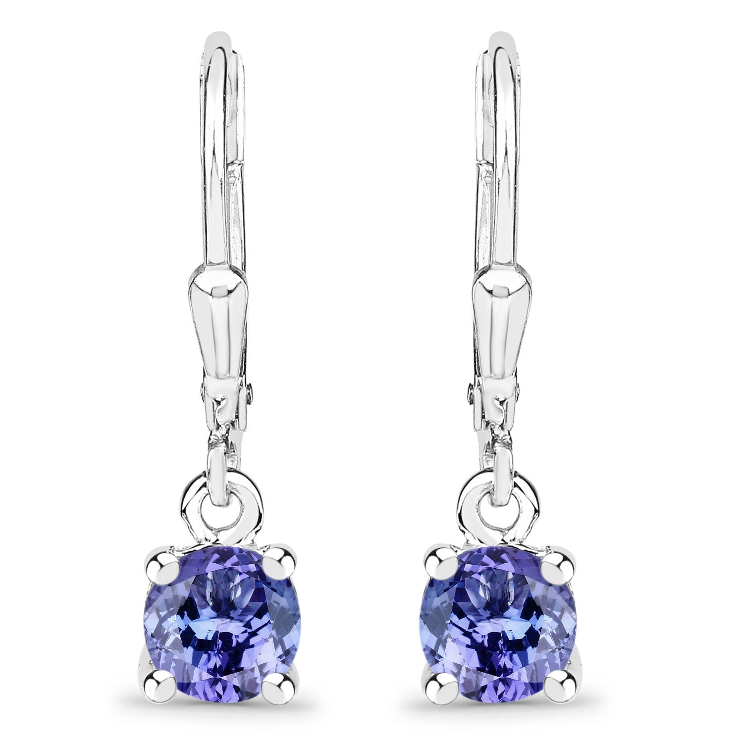 Genuine Tanzanite Silver Dangle Earrings