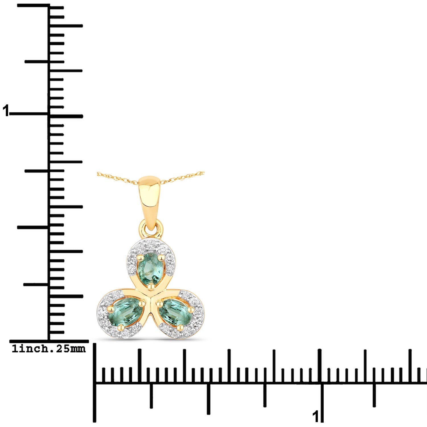 0.55 Ct Genuine Oval Alexandrite and Diamond 18K Yellow Gold Floral Pendant