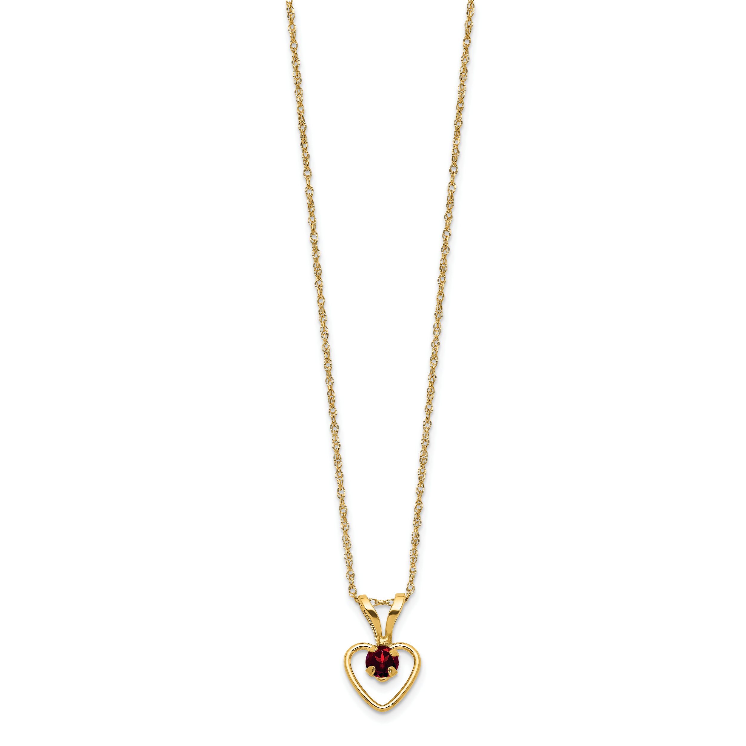 10k Yellow Gold Heart in Heart Necklace
