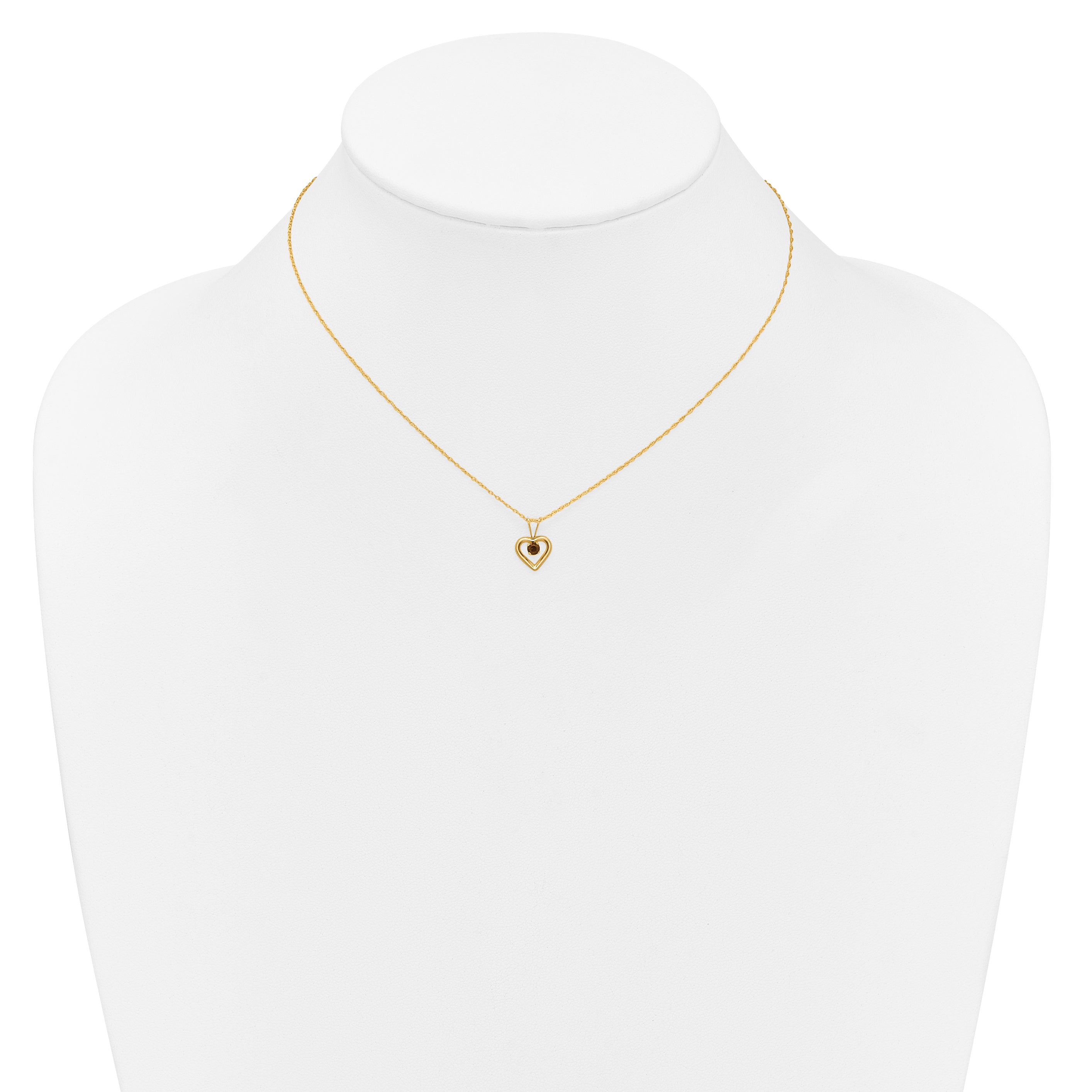 10k Yellow Gold Heart in Heart Necklace