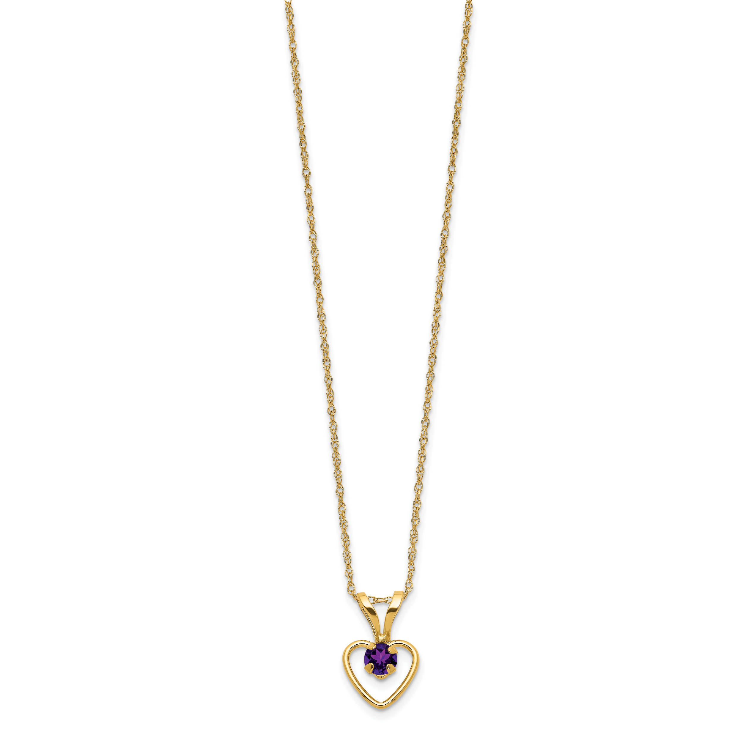 10k Yellow Gold Heart in Heart Necklace