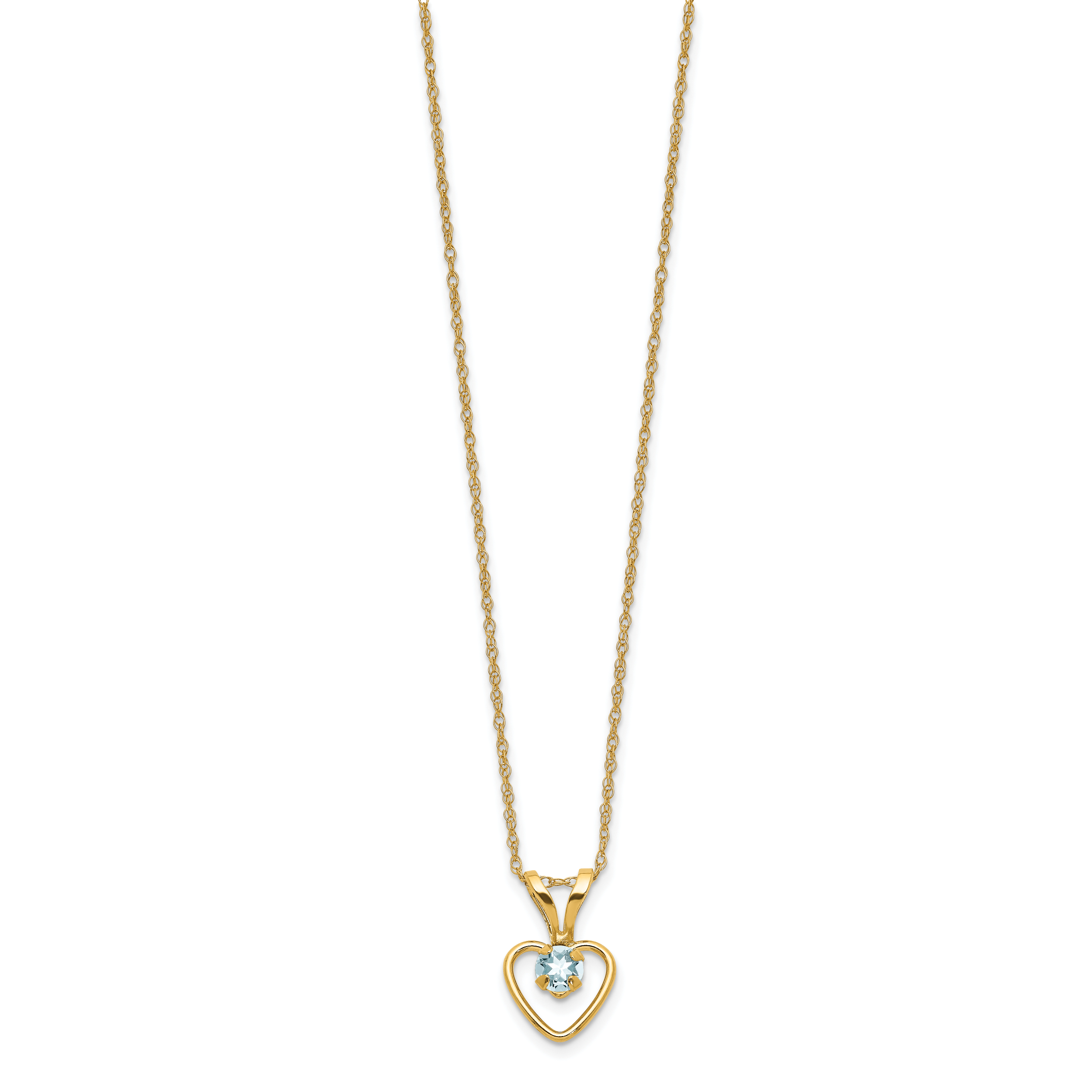 10k Yellow Gold Heart in Heart Necklace
