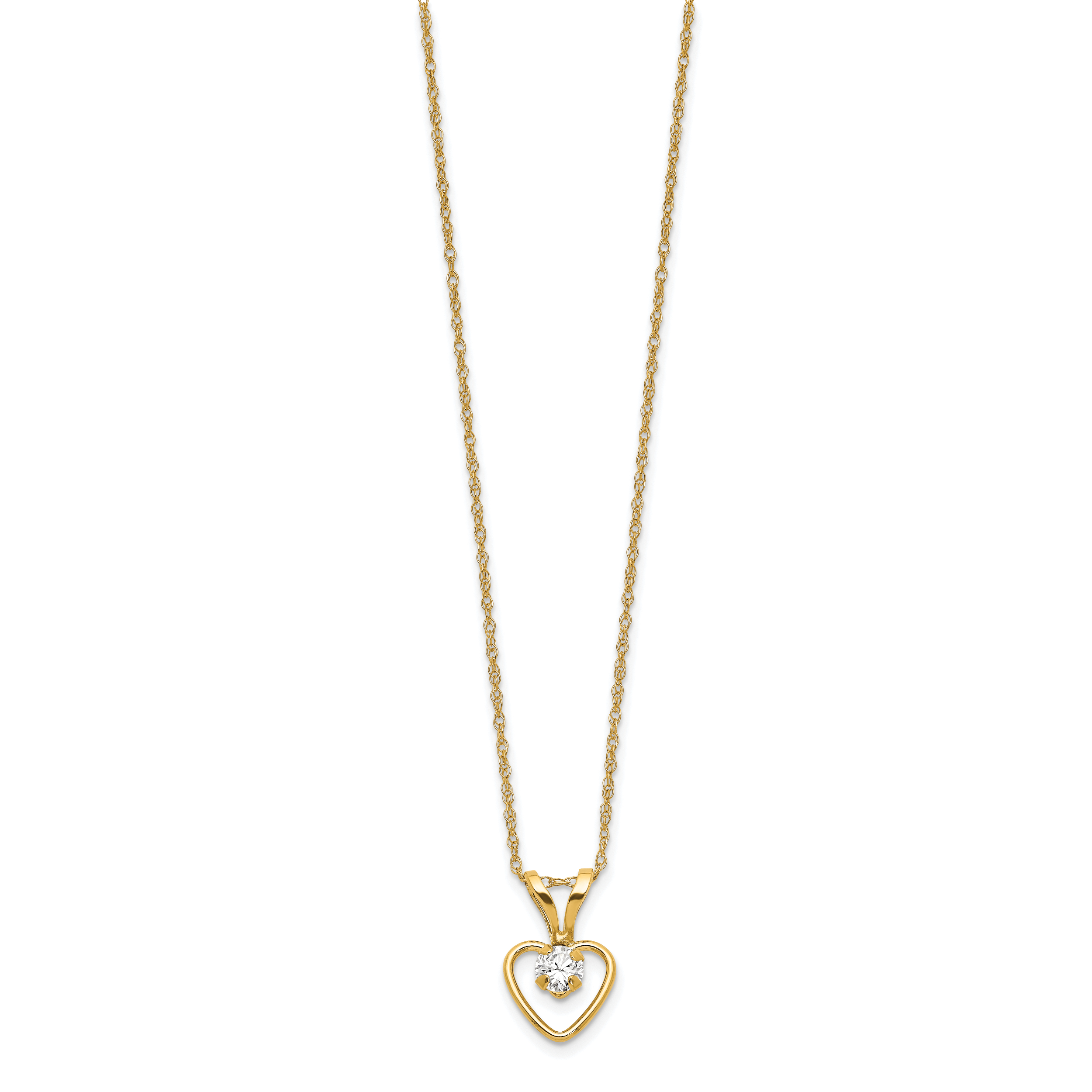 10k Yellow Gold Heart in Heart Necklace