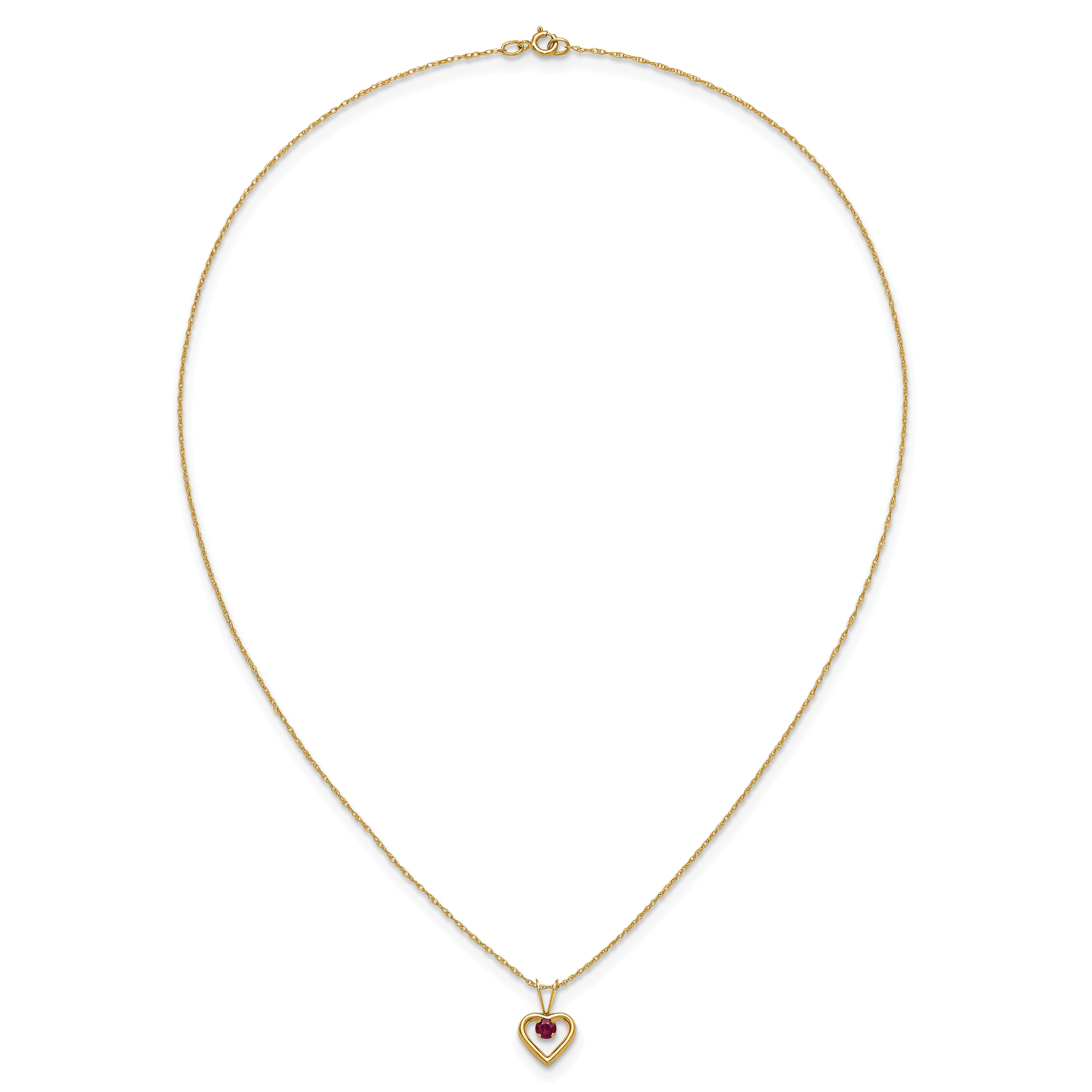10k Yellow Gold Heart in Heart Necklace