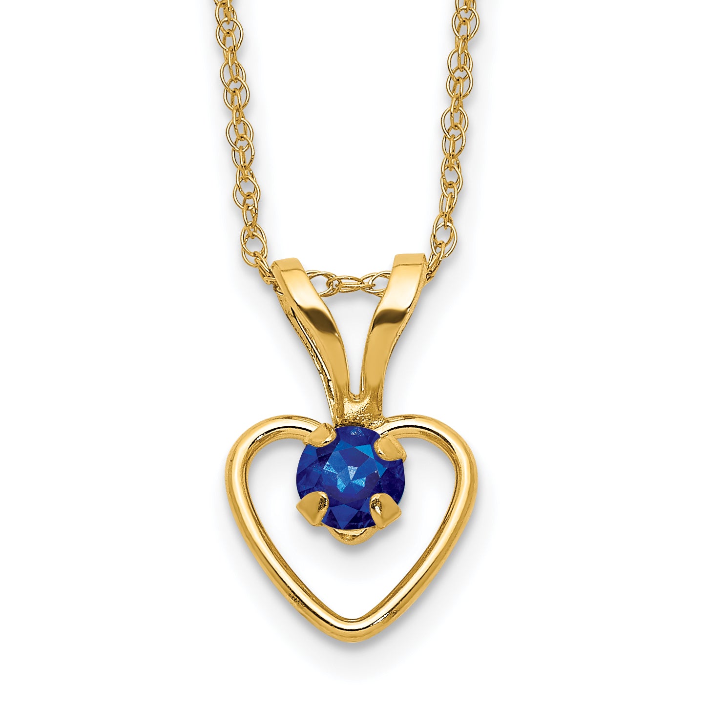 10k Yellow Gold Heart in Heart Necklace