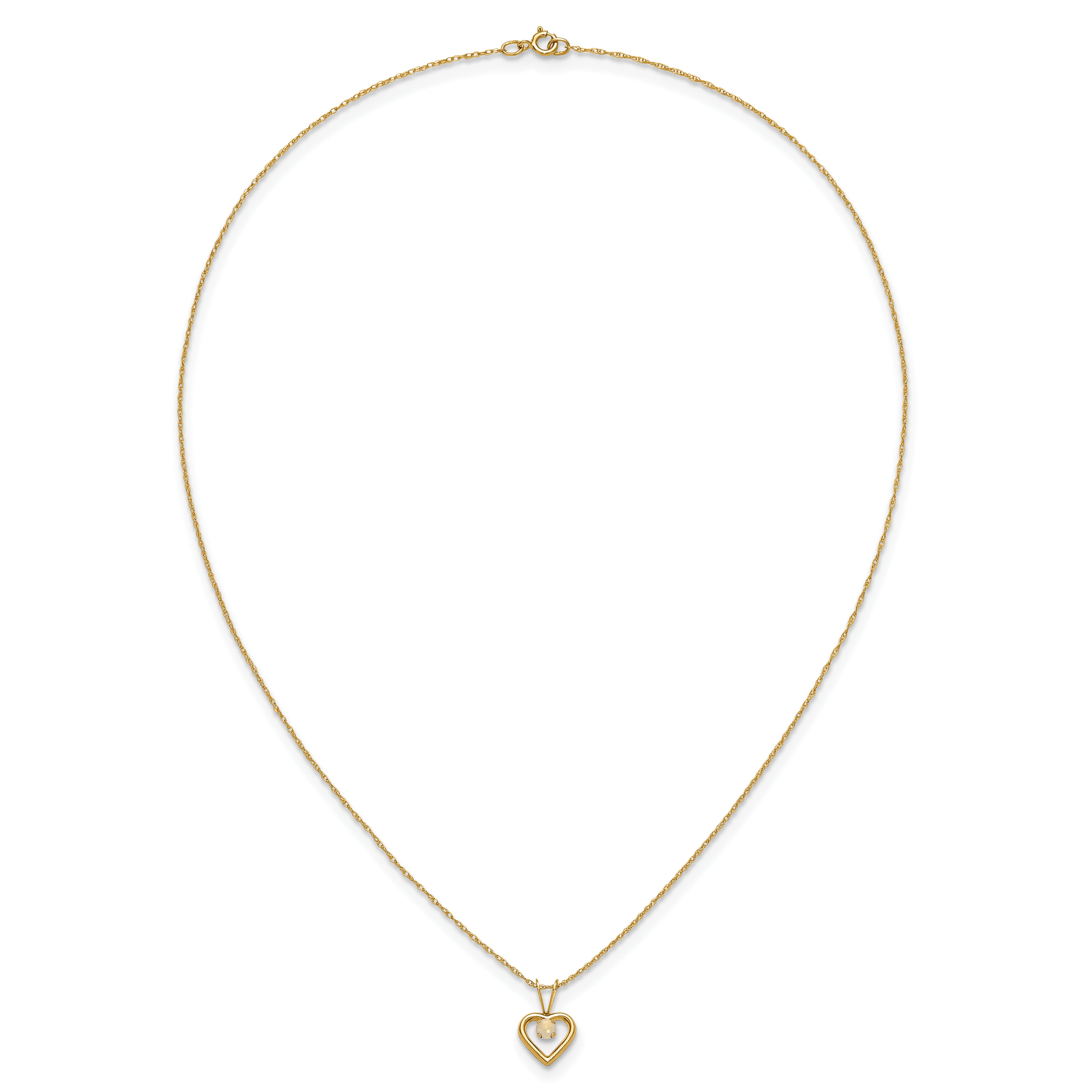 10k Yellow Gold Heart in Heart Necklace