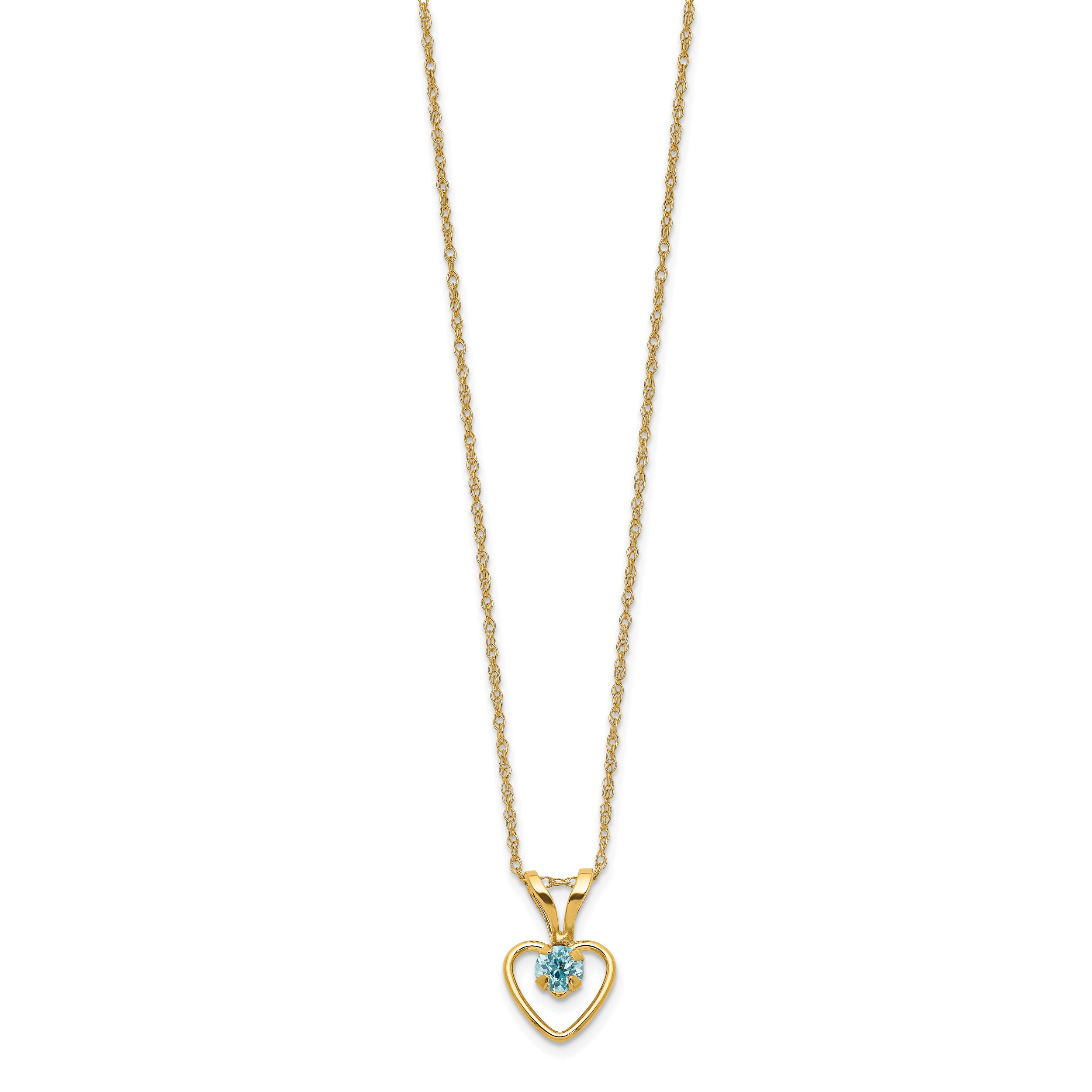 10k Yellow Gold Heart in Heart Necklace
