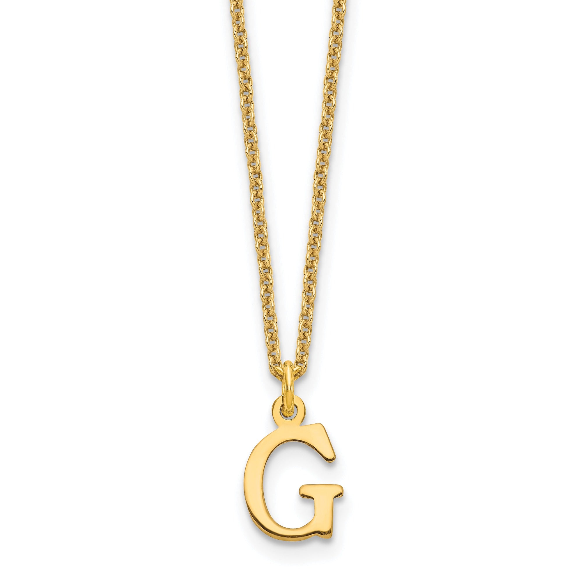 10K God Letters Initial Necklaces