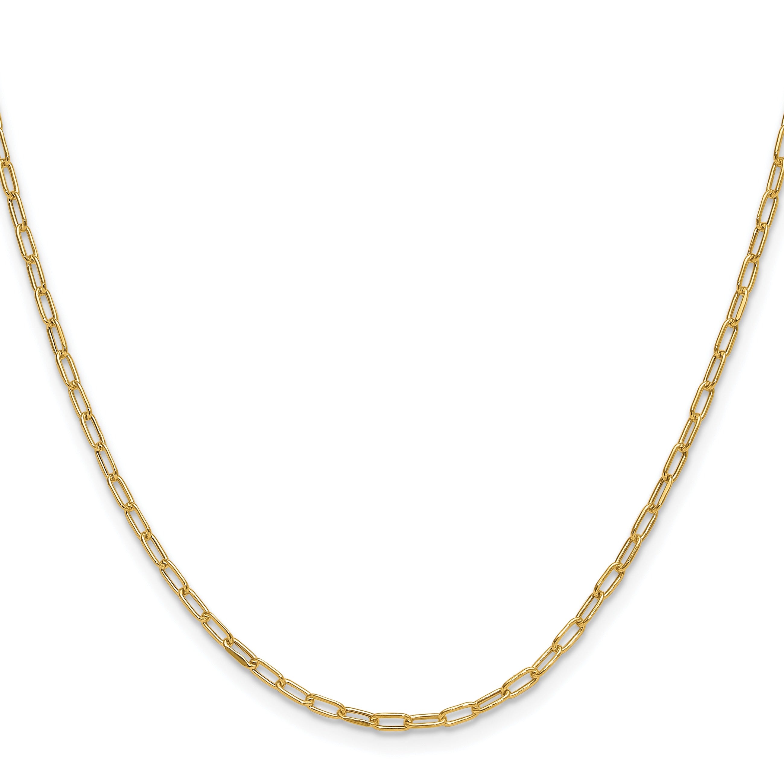 14k Yellow Gold Semi-Solid Beveled Paperclip Chain