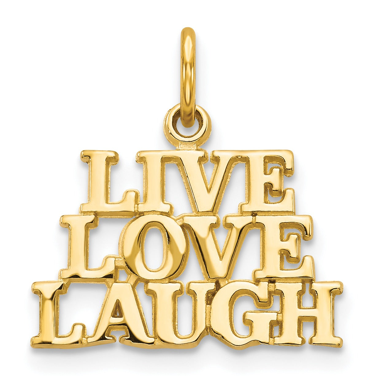 14k Gold Live Love Laugh Charm