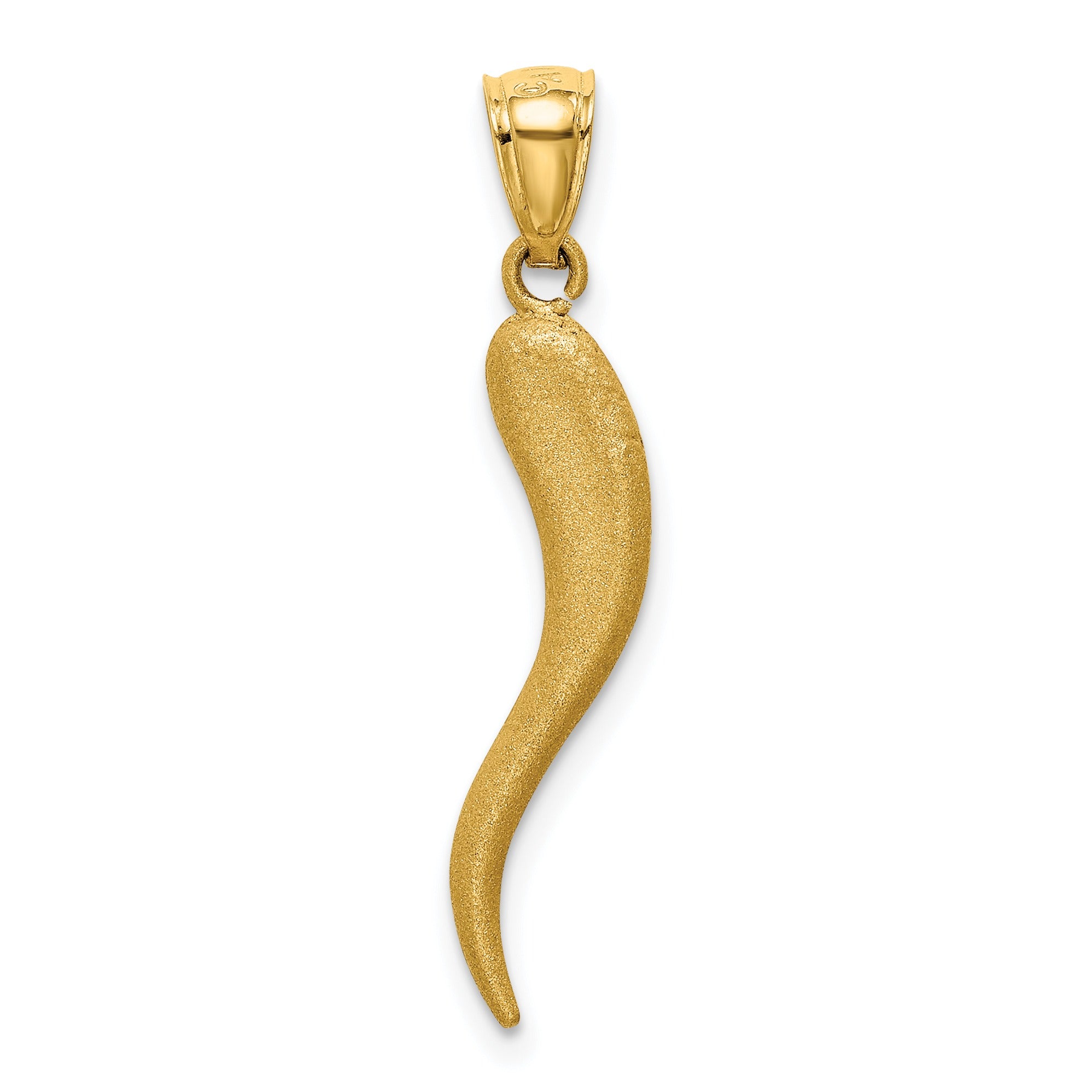 14k Gold Italian Horn Pendant
