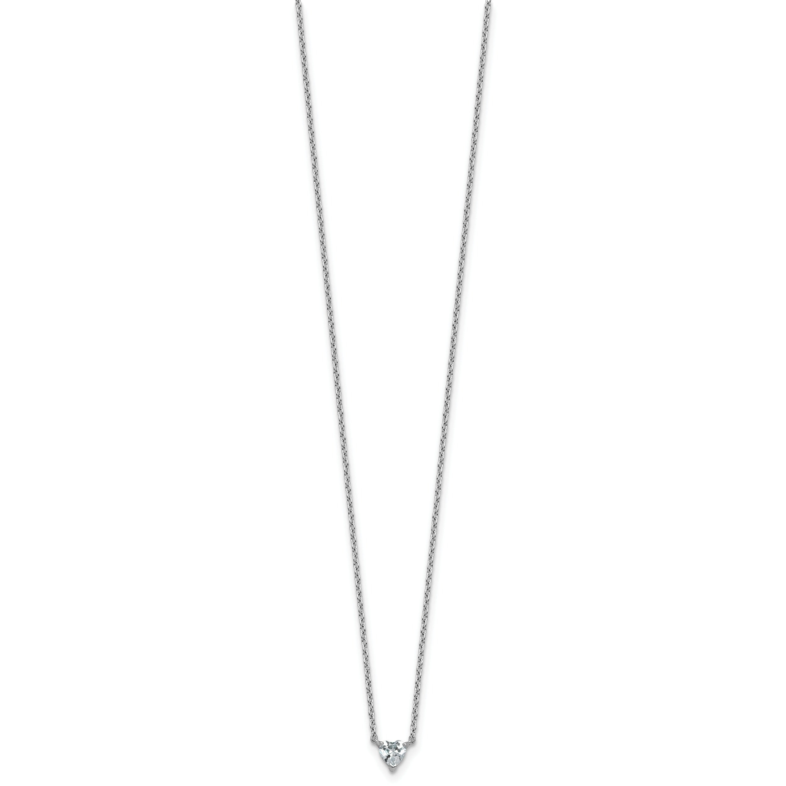 14k Gold Lab Grown Diamond Solitaire Heart Necklace