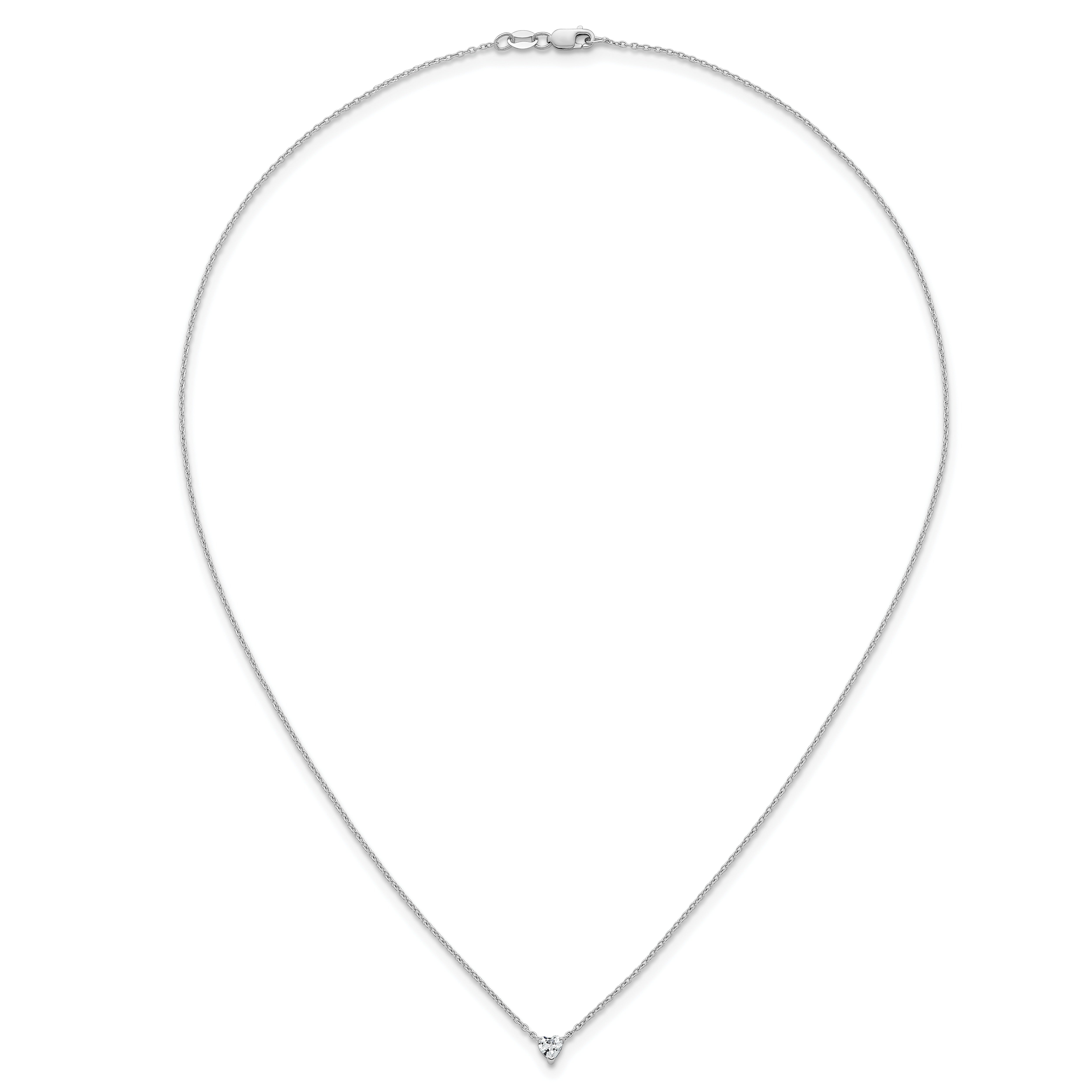 14k Gold Lab Grown Diamond Solitaire Heart Necklace
