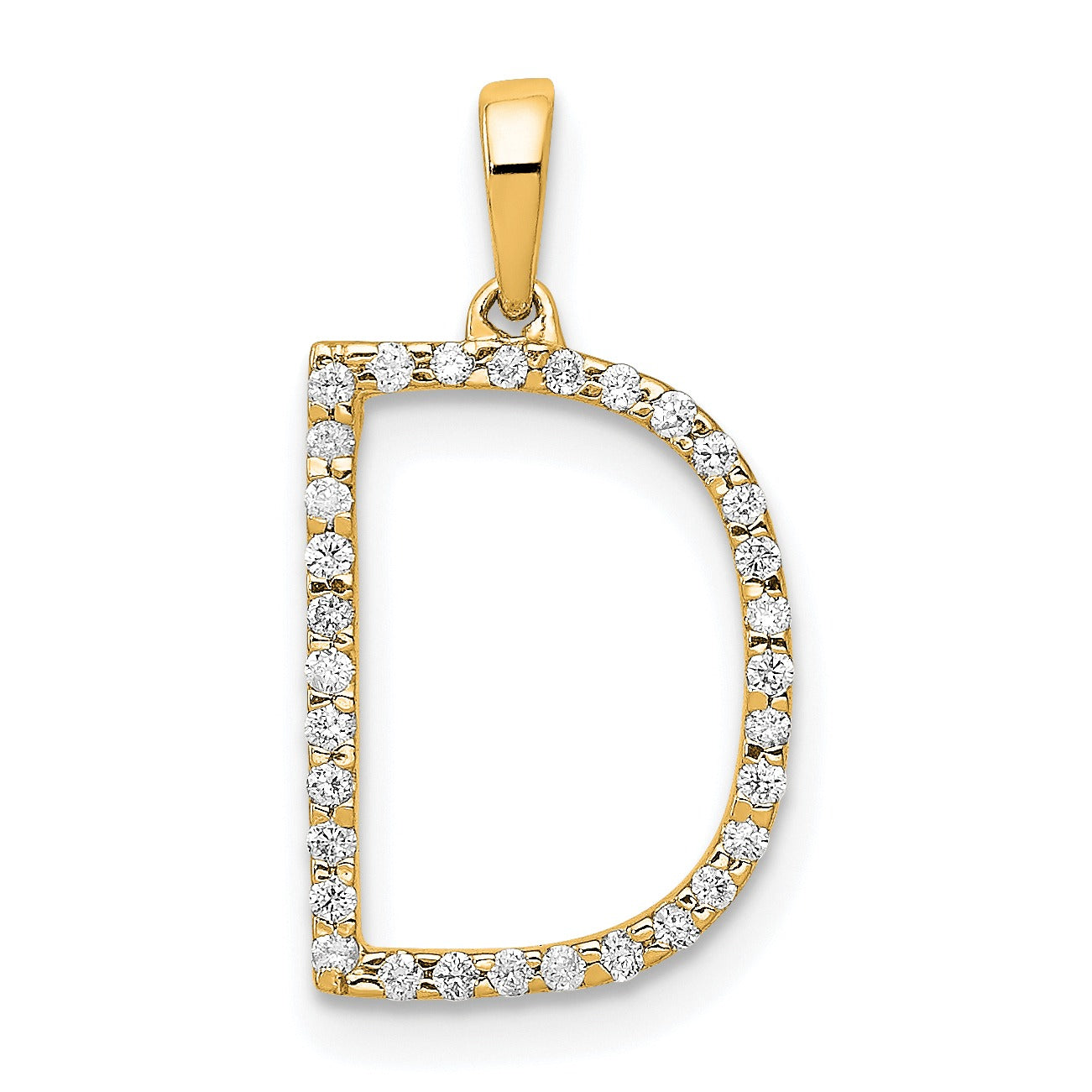 14k Gold Diamond Initial Pendant