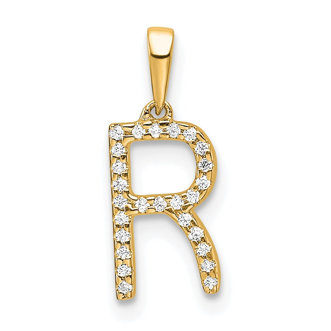 Diamond Initials 14k Gold Pendants