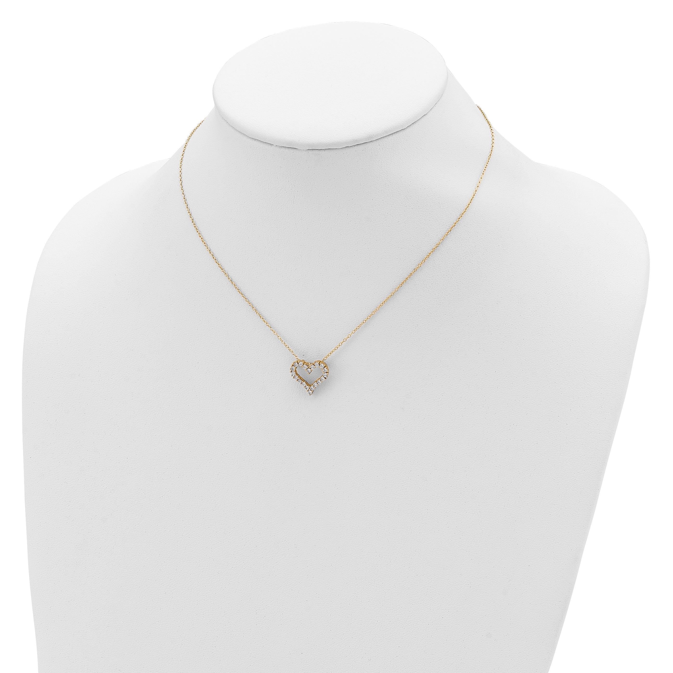 Sterling Silver CZ Heart Necklace