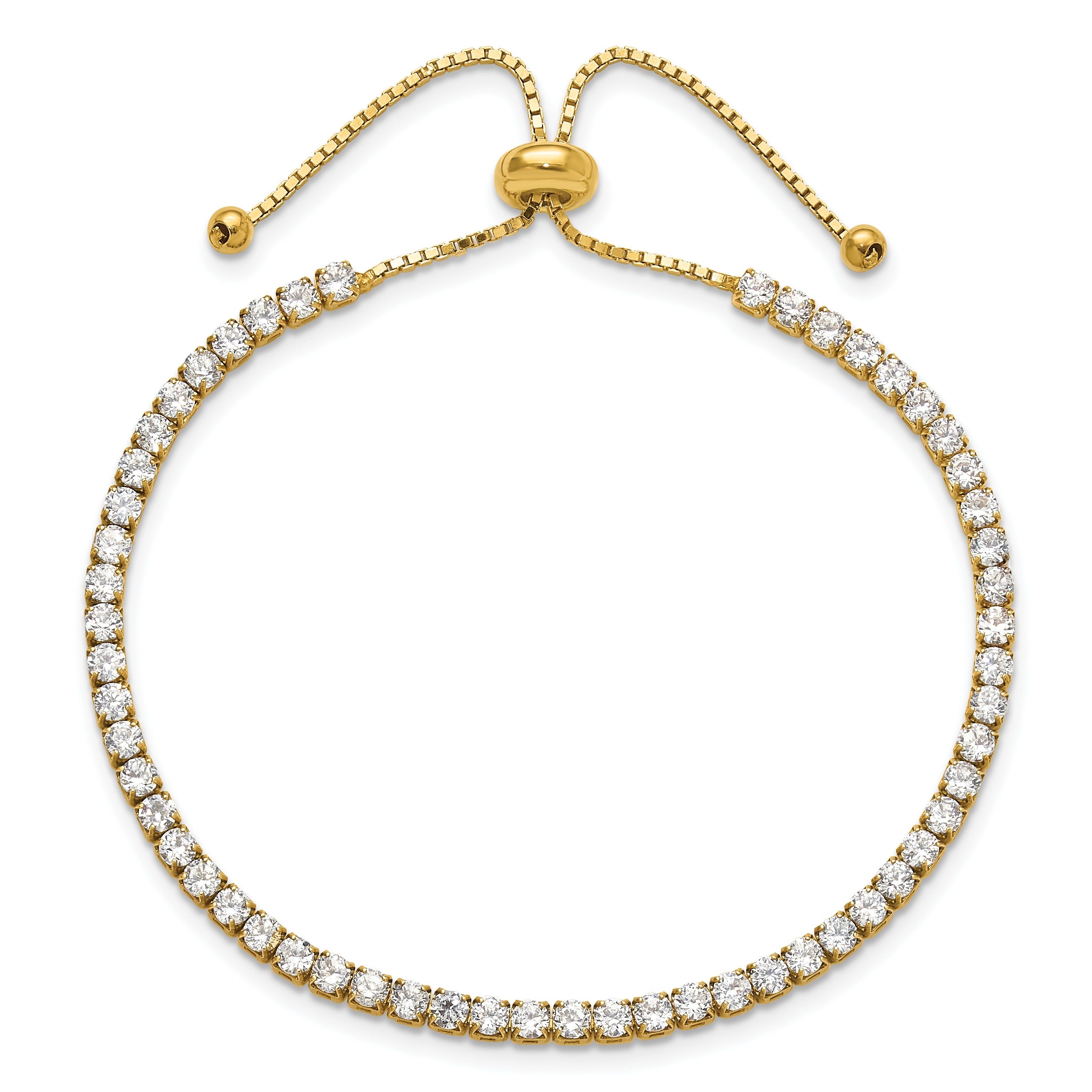 Round CZ Silver Adjustable Tennis Bolo Bracelet and Stud Earring Set