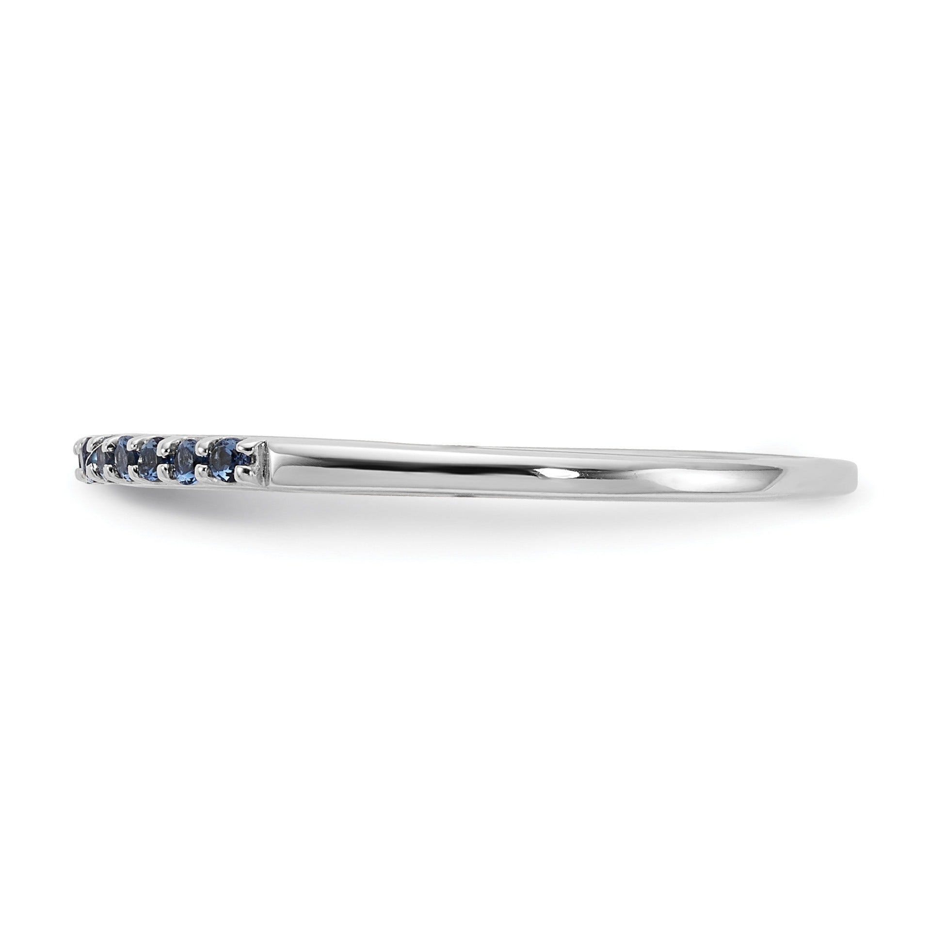 0.24 Ct Round Blue Sapphire Prong White Gold Half Eternity Ring