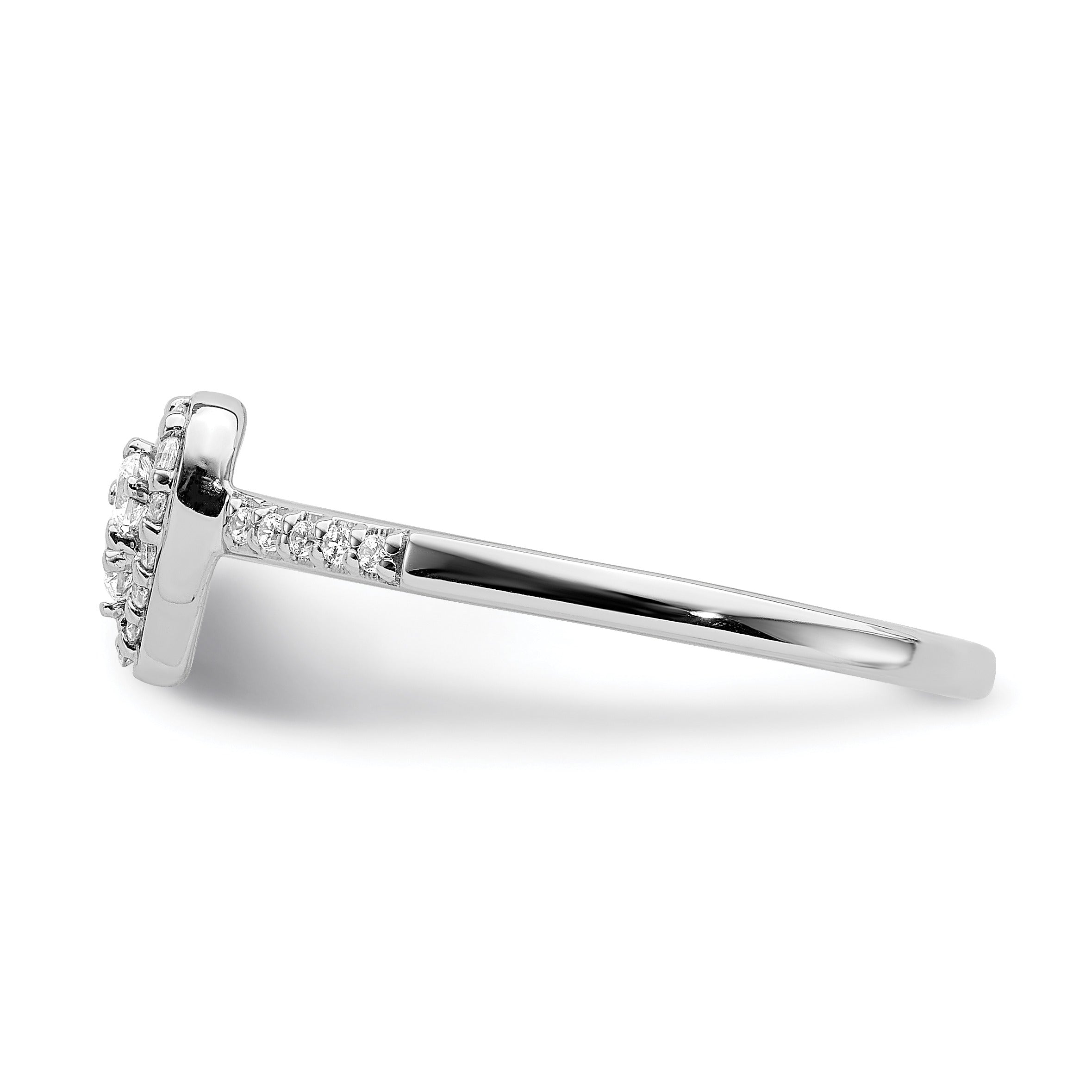 10k White Gold Lab Grown Diamond Cluster Engagement Ring 0.26 ct