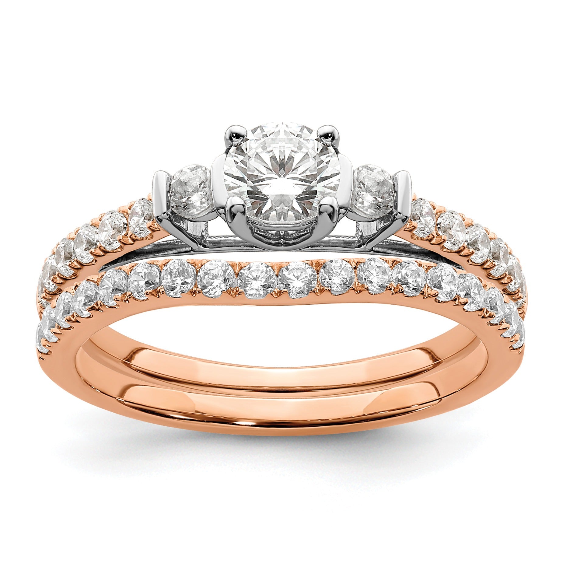 10k Rose Gold Lab Diamond Engagement Ring 3/4 carat