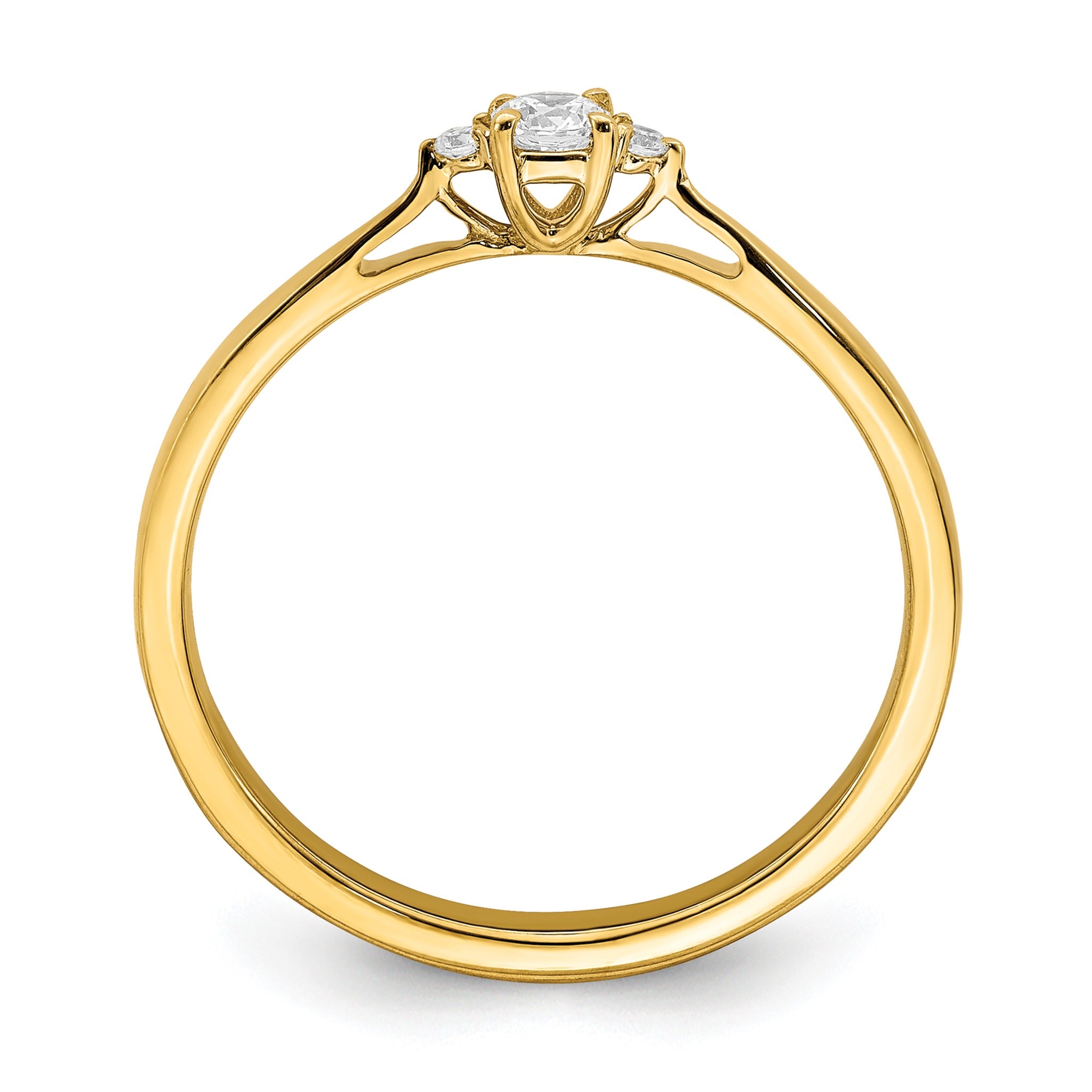 14k Gold Lab Grown Diamond Petite Engagement Ring 1/8 carat Fine Color Jewels