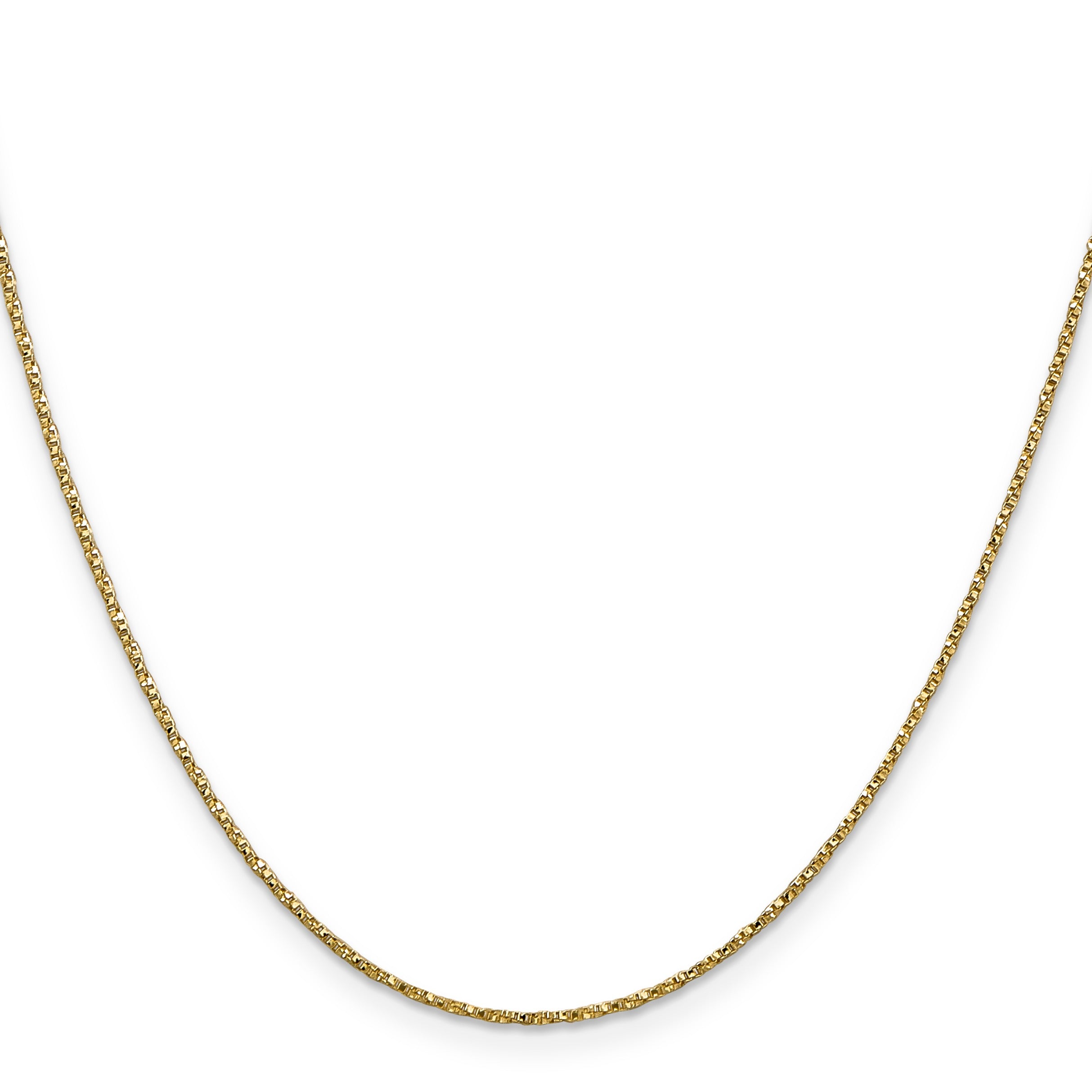 0.95 mm 14K Yellow Gold Twisted Box Chain with Lobster Clasp