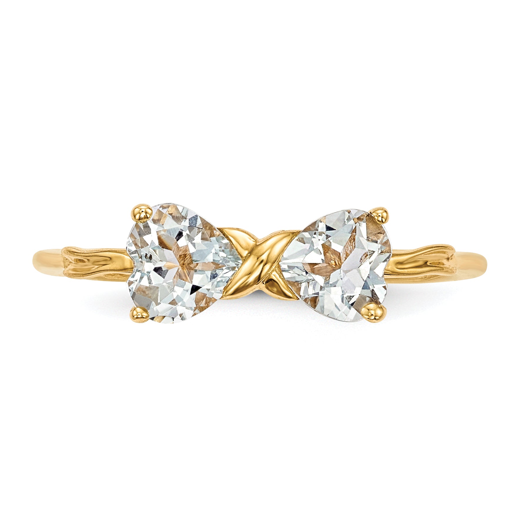 14k Yellow Gold Polished  Bow Ring