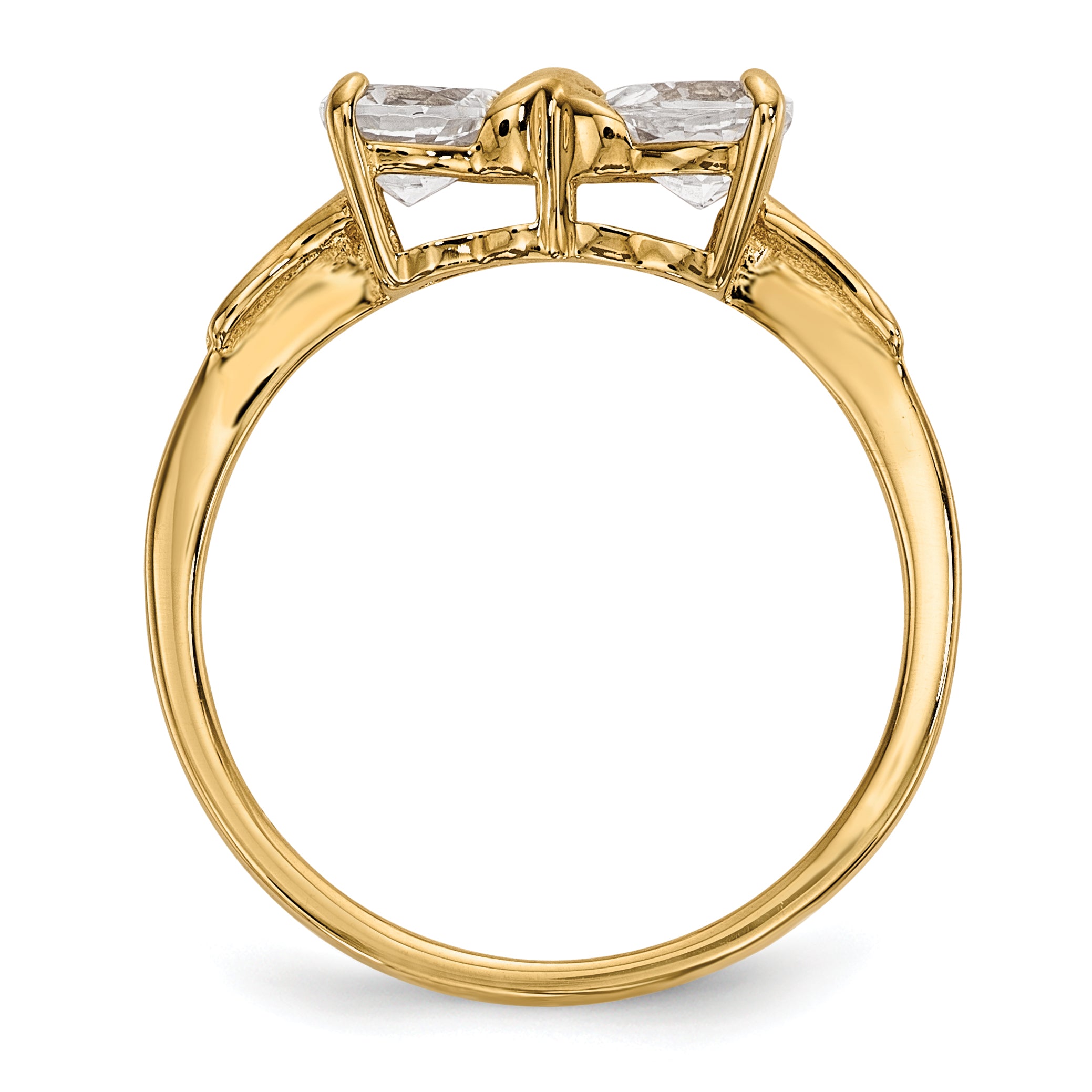 14k Yellow Gold Polished  Bow Ring