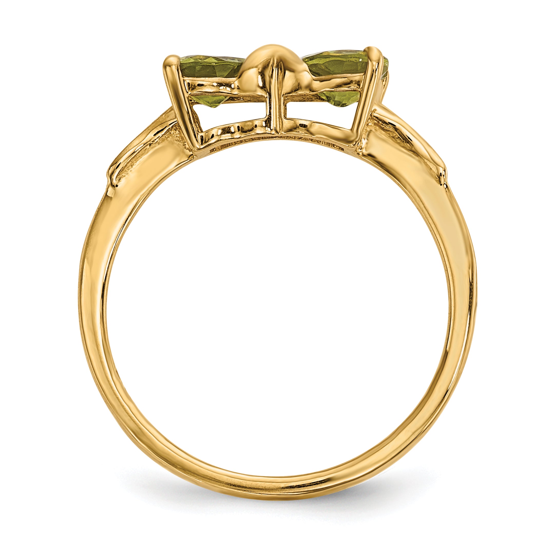 14k Yellow Gold Polished  Bow Ring