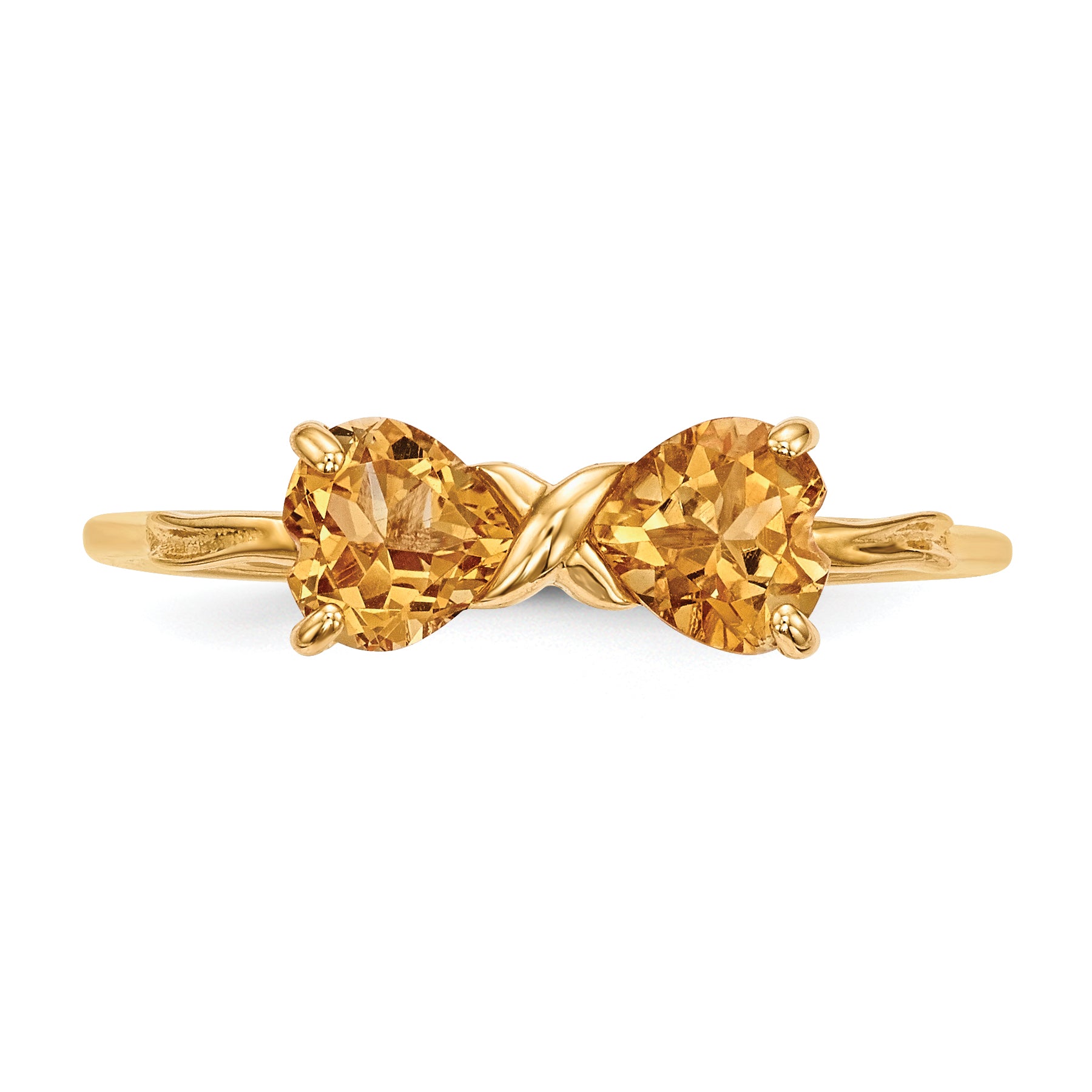 14k Yellow Gold Polished  Bow Ring