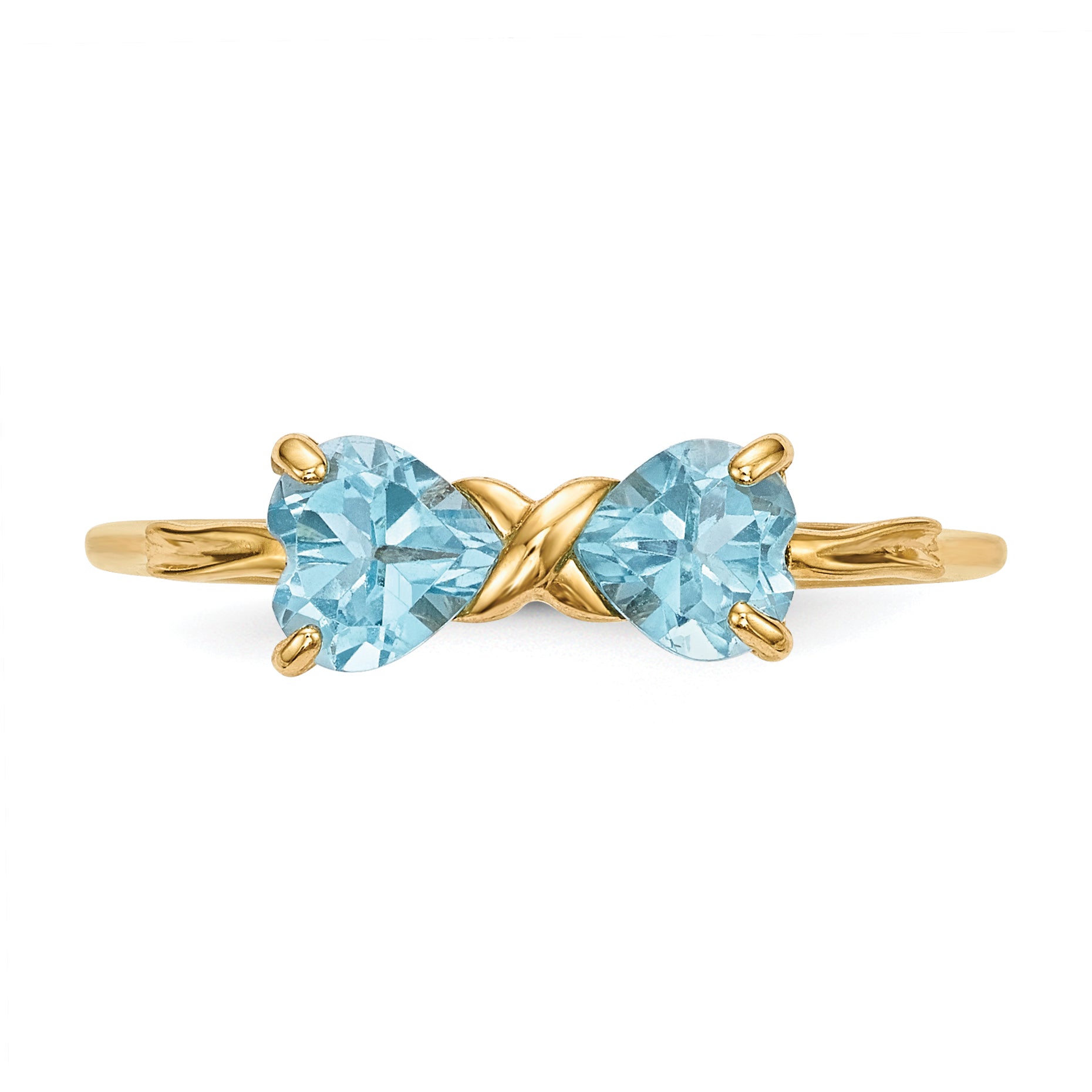 14k Yellow Gold Polished  Bow Ring