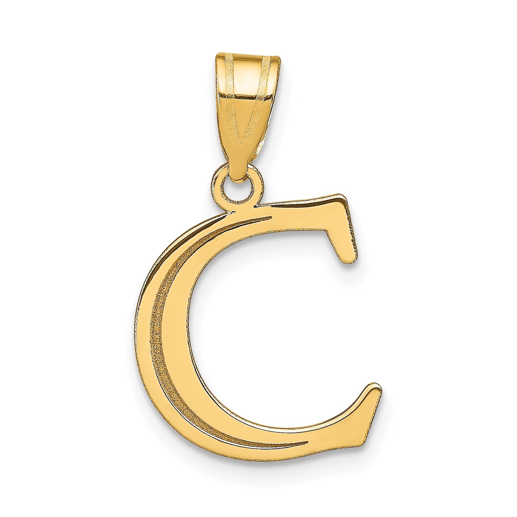 14K Gold Etched Initial Pendants